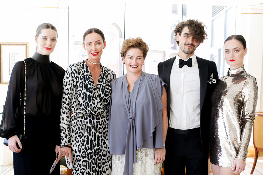 Harrolds Owner Mary Pouakis with models in Tom Ford available exclusively from Harrolds
