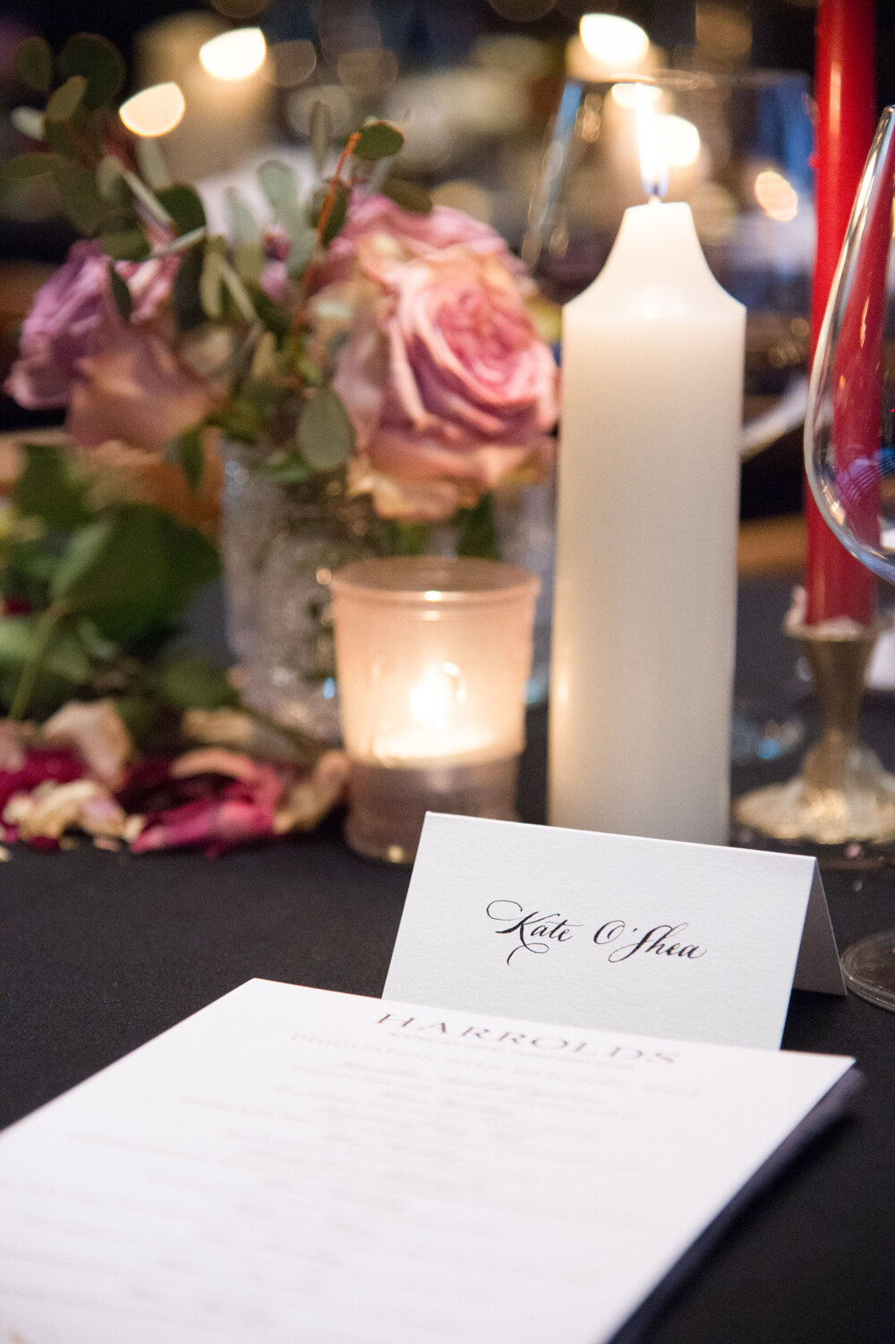 Hand calligraphed place cards