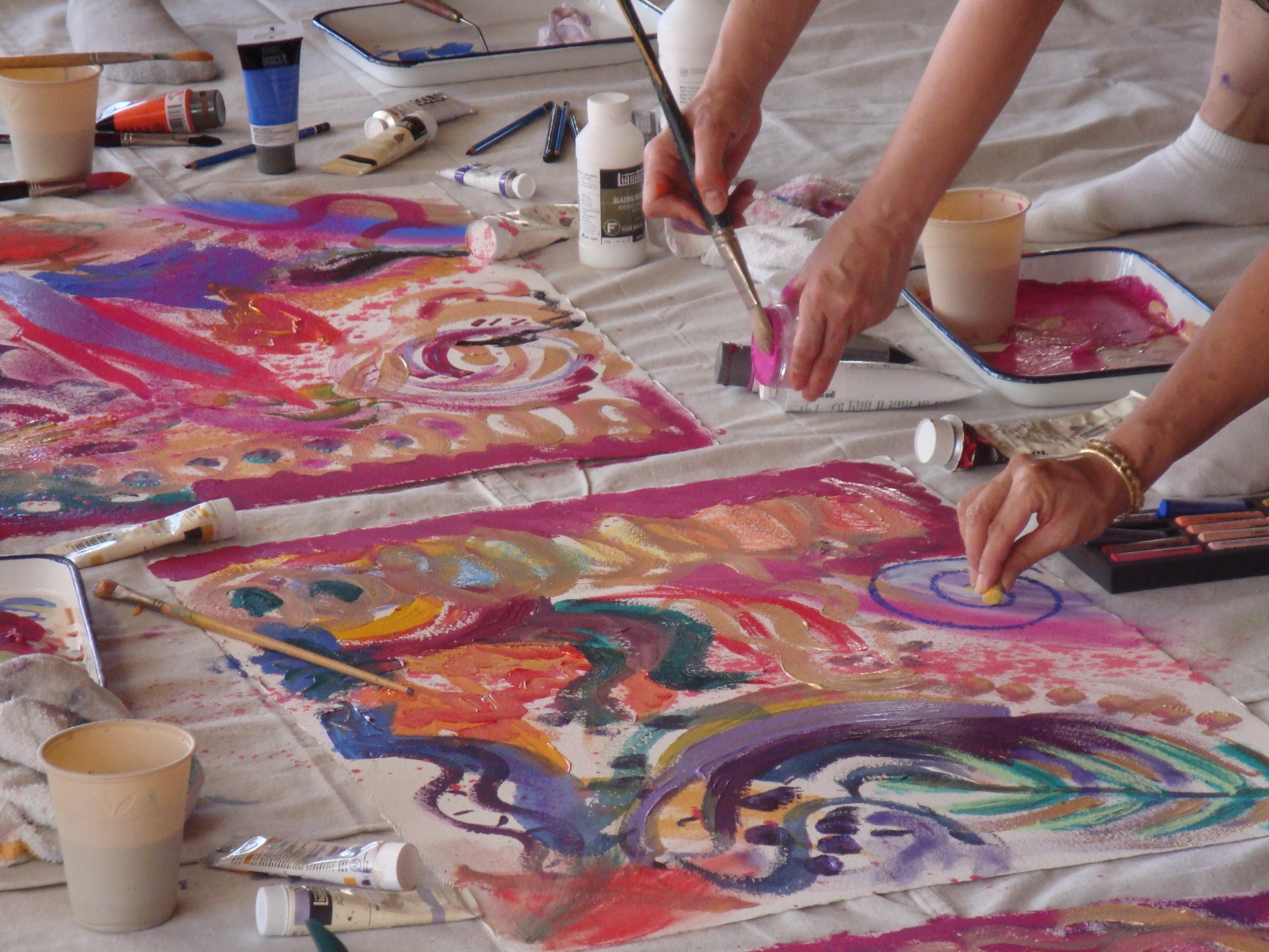 Joshua Tree Goddess Retreat Group art ceremony