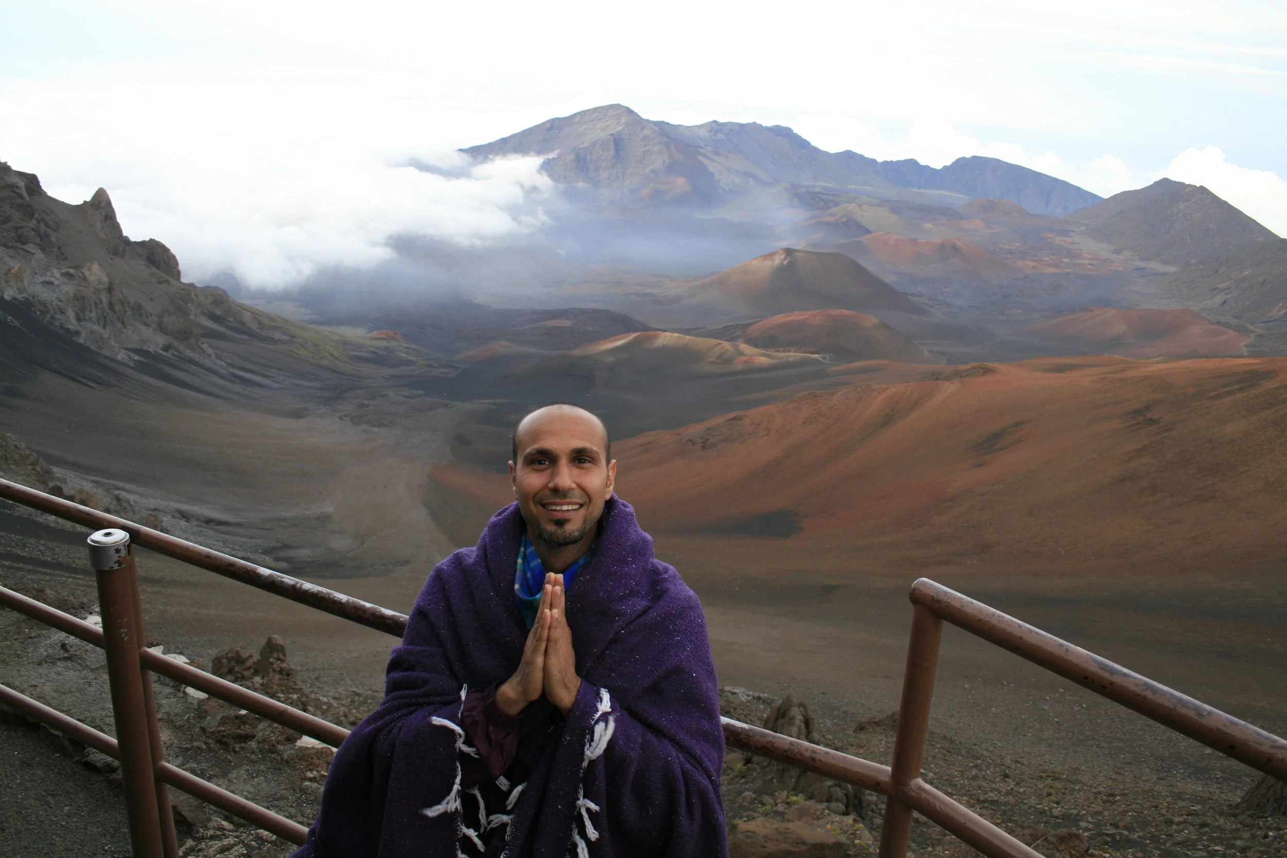 Retreat guest atop Haleakala Crater Maui