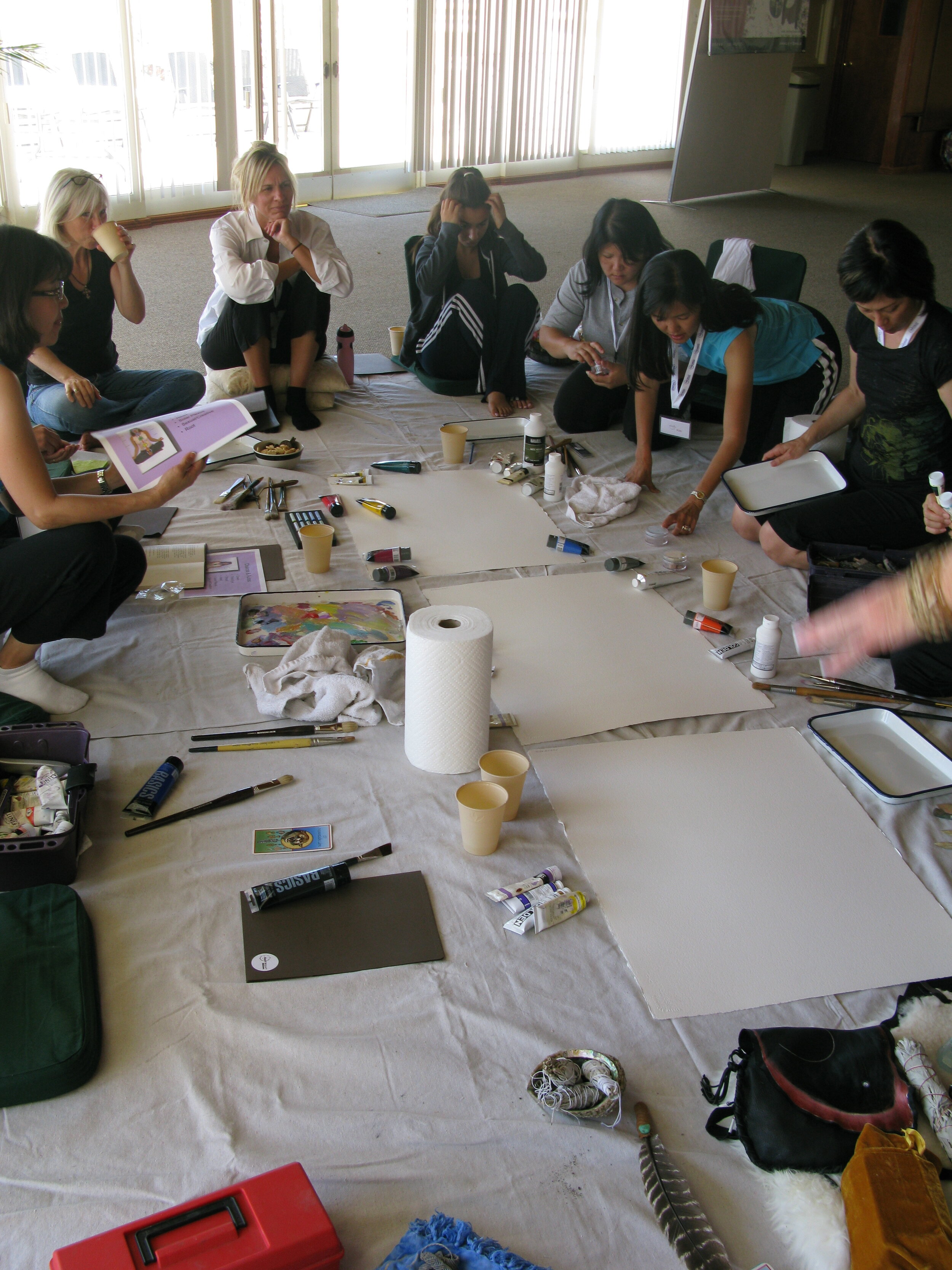 Goddess retreat group circle ceremony