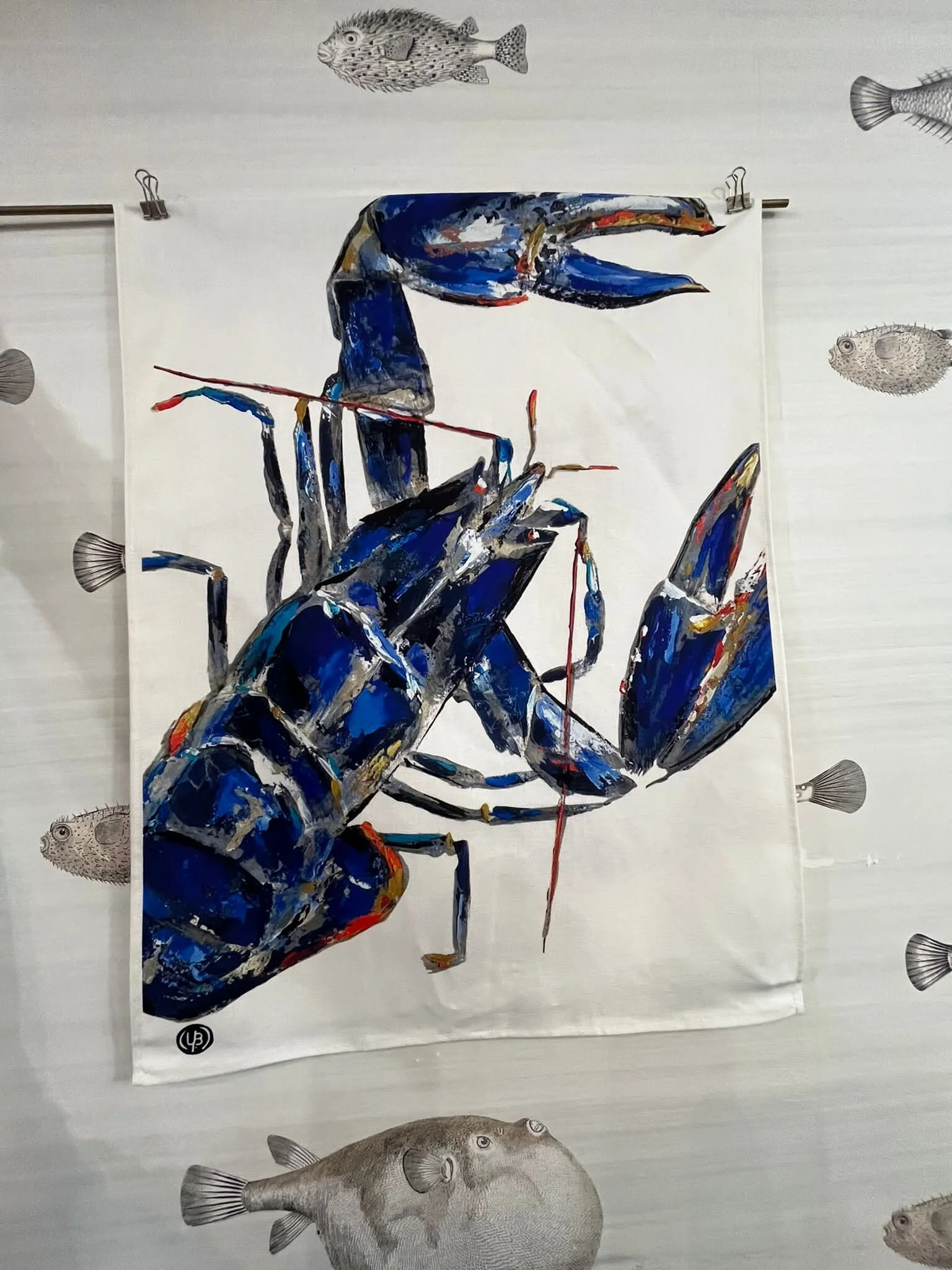 Torchon Homard bleu (exclusivité Sentier Côtier !) - Fabriqué en Bretagne