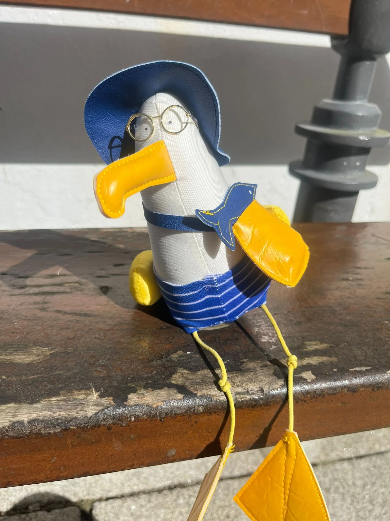 Gigi la mouette chapeau bleu lunettes bleu  sentier cotier concarneau.jpeg
