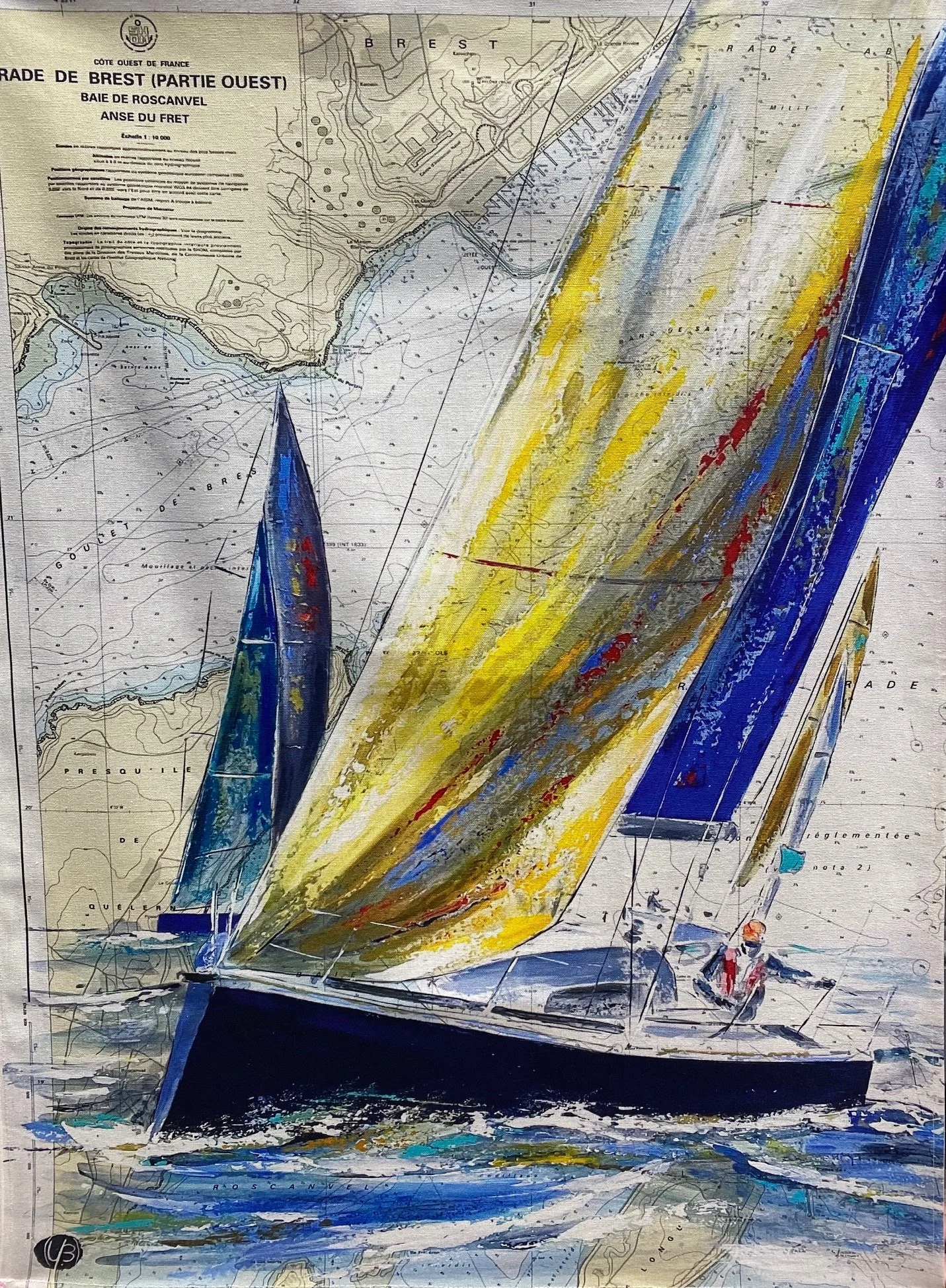 Torchon Boem Les Régates - Fabriqué en Bretagne