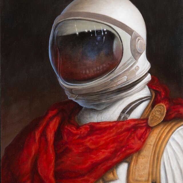 Neronaut, 2014. An early Neronaut, first shown in Philadelphia and later at the Texas Contemporary Art Fair. This was a further expansion on my Queen series, taking historical representations of the aristocratic classes combined with the other-worldl