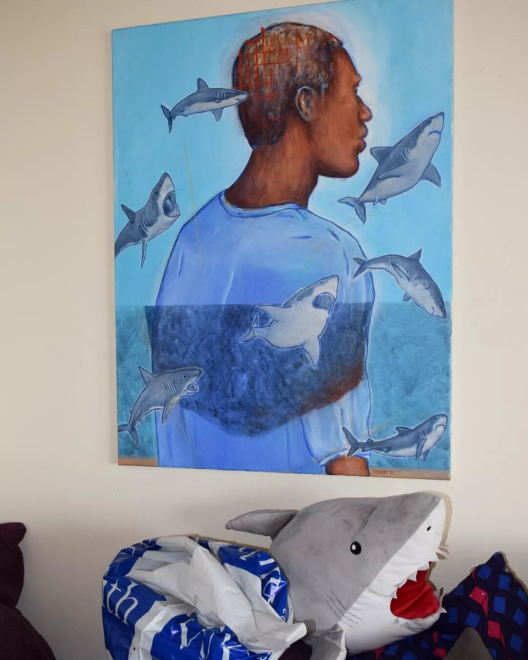 Shark infested waters 🌊🦈
Acrylics on canvas from last year.
.
.
.
#contemporaryartist #contemporaryart #sharks #africanart #londonartist #expressionism #basquiat #matisse #portraitpainting #portraits #artwork #abstractart #modernart #modernartist