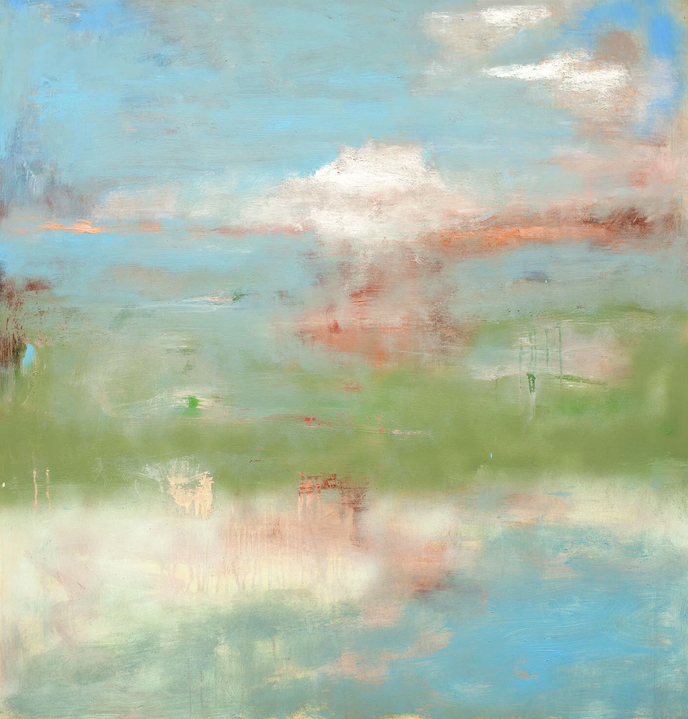 ALTRI CIELI N 45° 23' 12'' E 12° 15' 17'', oil and acrilic on panel. 2020, cm 104x96, Private collection, Germany