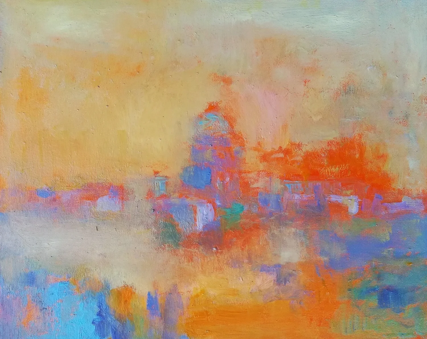 ORANGE LIGHT, 2019, 
Oil on canvas, cm 25x30, 
Private collection, England