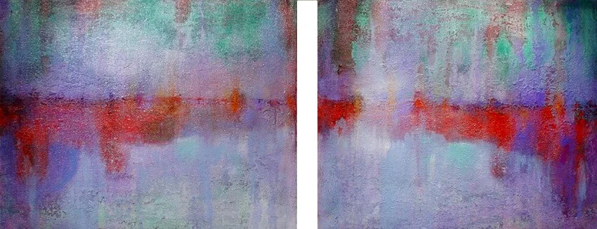 ORIZZONTE, 2007 
Oil and acid on canvas, cm 50x120 
Private collection