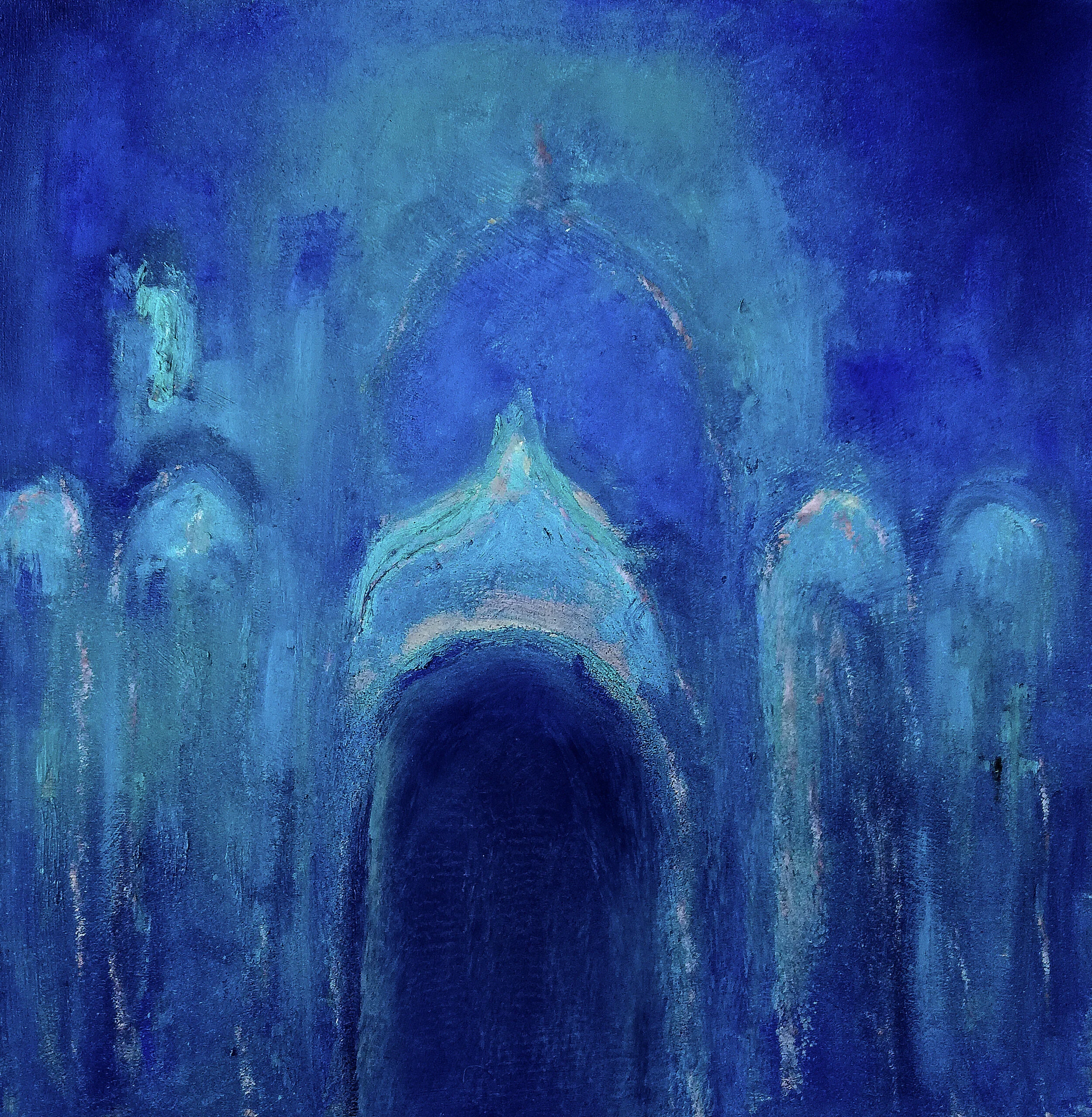 BLUE DOME, 2020 
Oil on canvas, cm 40x40, 
Private collection, Mexico