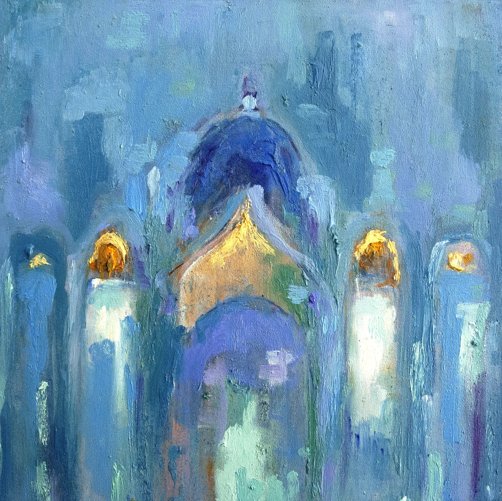 BLUE DOME 2019 
Oil on canvas, cm 30x30 
Private collection, United States