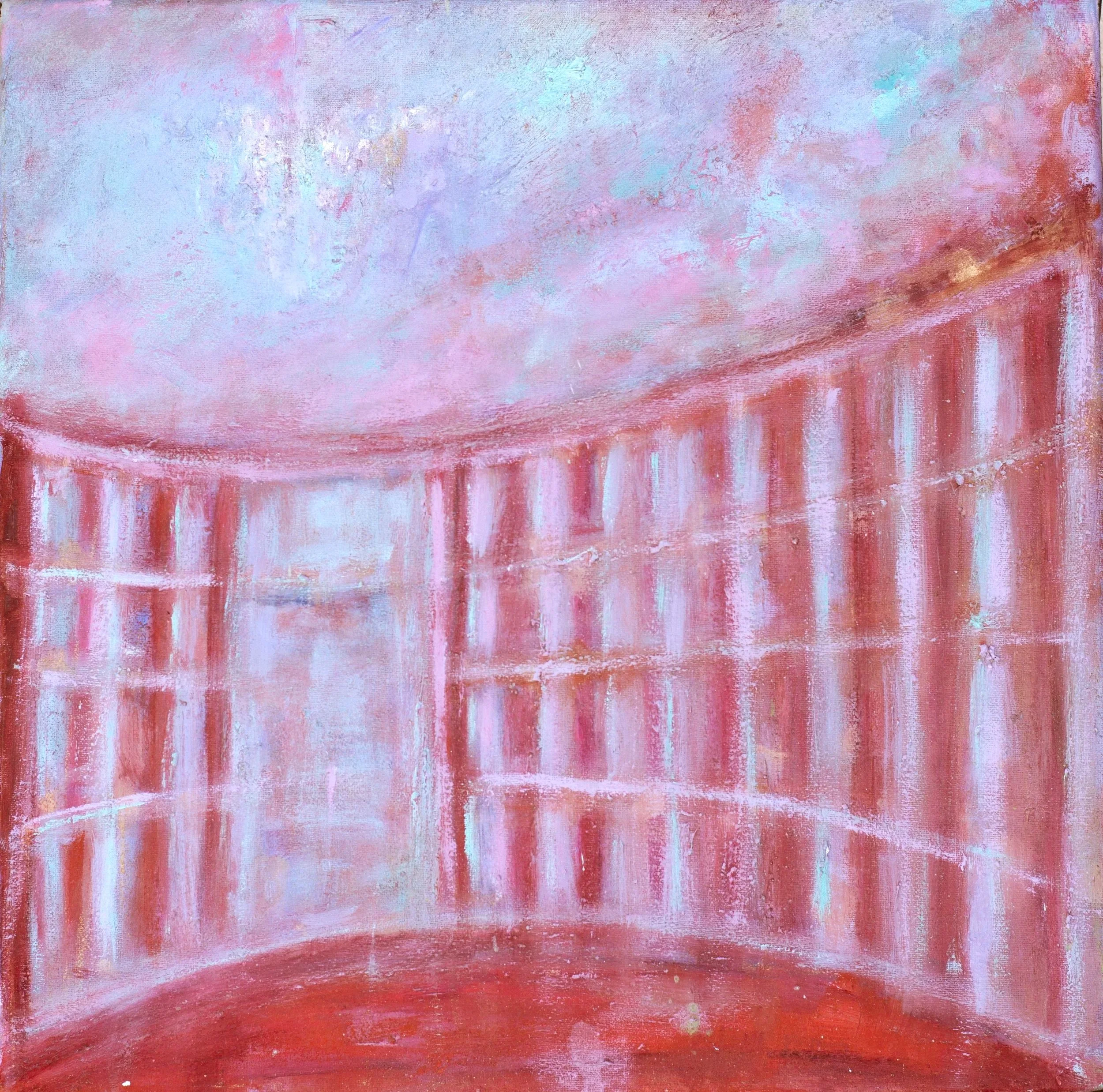 THE RED THEATRE 25325, Oil on canvas, cm 30x30, 2025