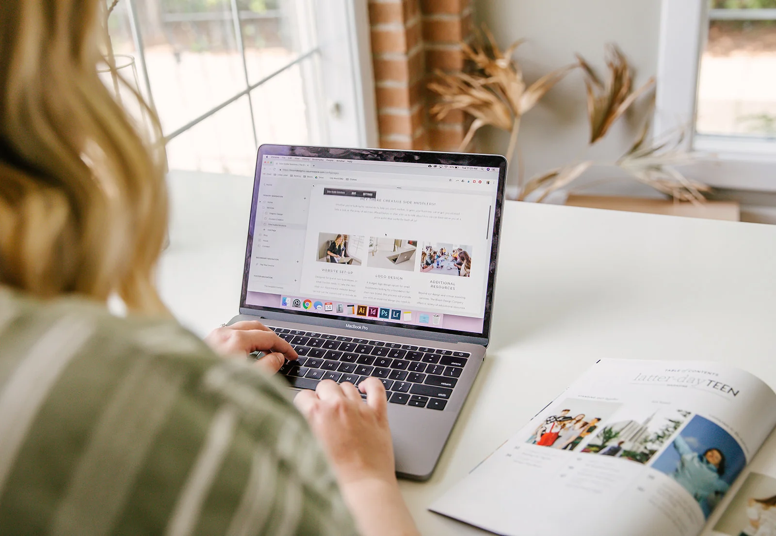 Side hustle mama. Professional head shots. Twin mom works during nap time. Side hustle queen. Bloom Design Company in Logan Utah. Professional business photo head shots. Graphic designer. Office photography. Business photo shoot. #twinmom #sidehustle #bloomdesignco #naptimework #officephotography #professionalphotography #workplacephotos #sidehustlemama #workplacephotography #officephotos