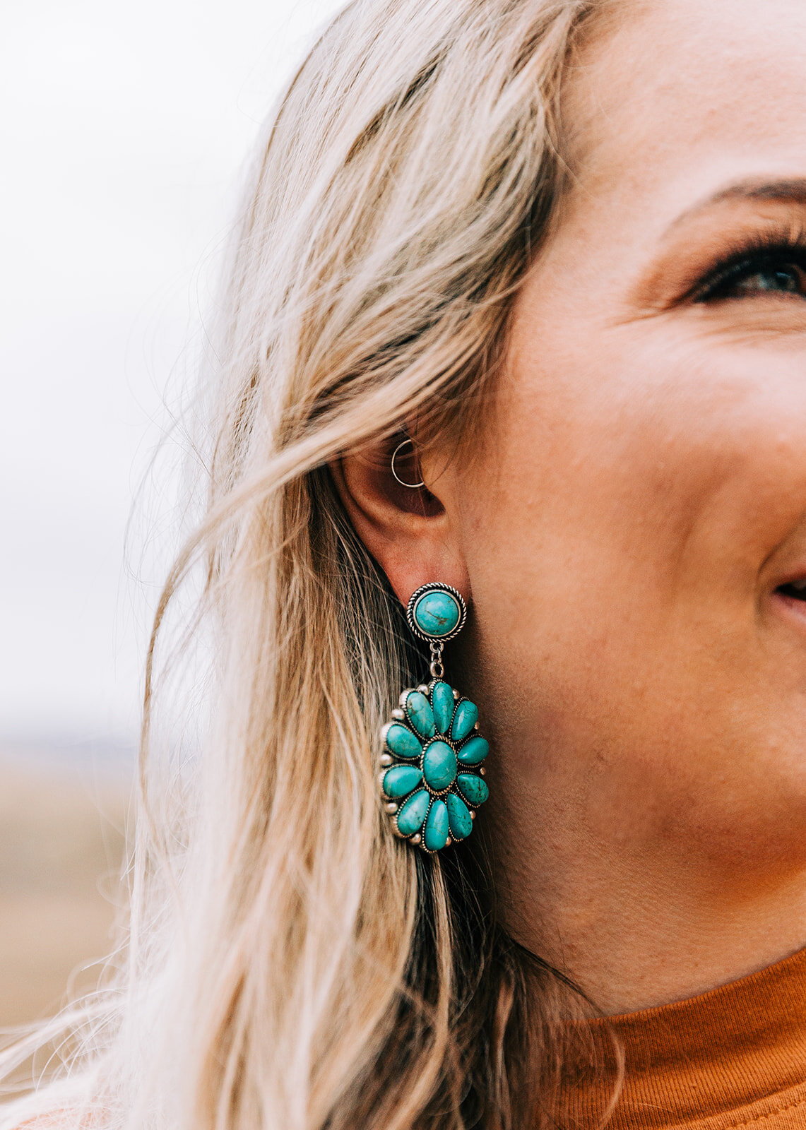  dangle earrings big earrings statement jewelry teal stones hairstyles long hairstyles hair and makeup inspiration country style professional photographers in utah commercial photographers in utah horses wild rag boutique commercial photography produ