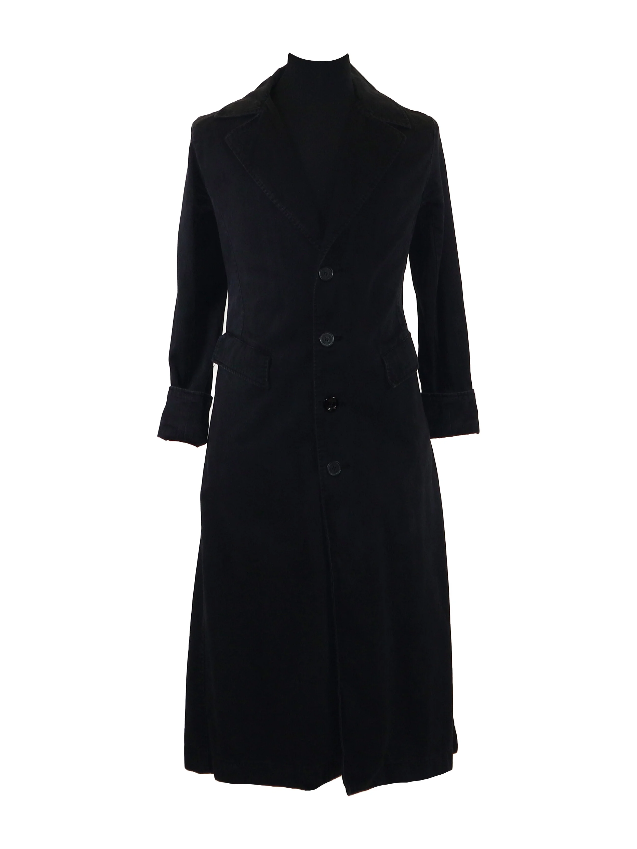 Black Denim Trench Coat — Rose Costumes