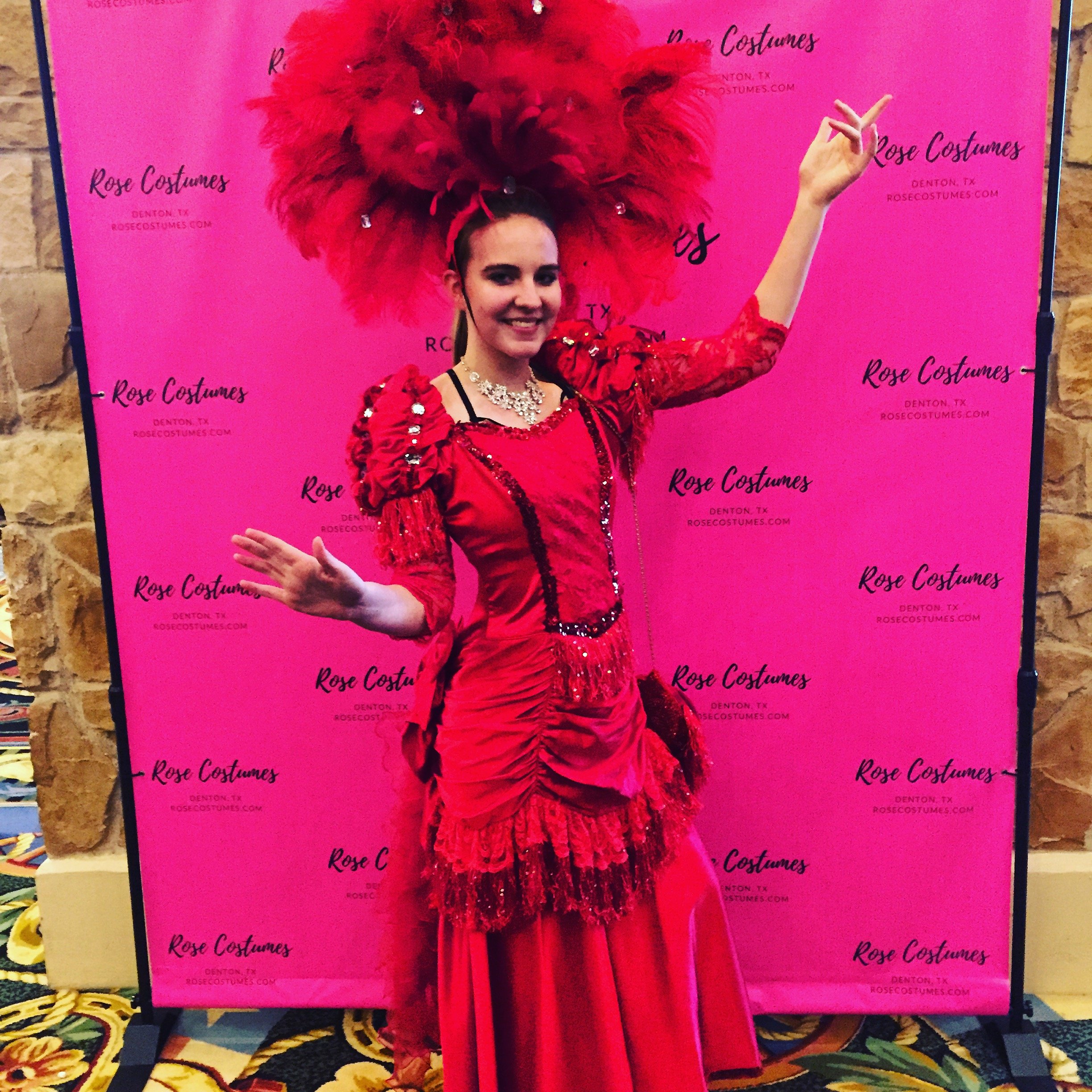 Hello Dolly - Red Harmonia Gardens Gown (At Thespian Festival).JPG