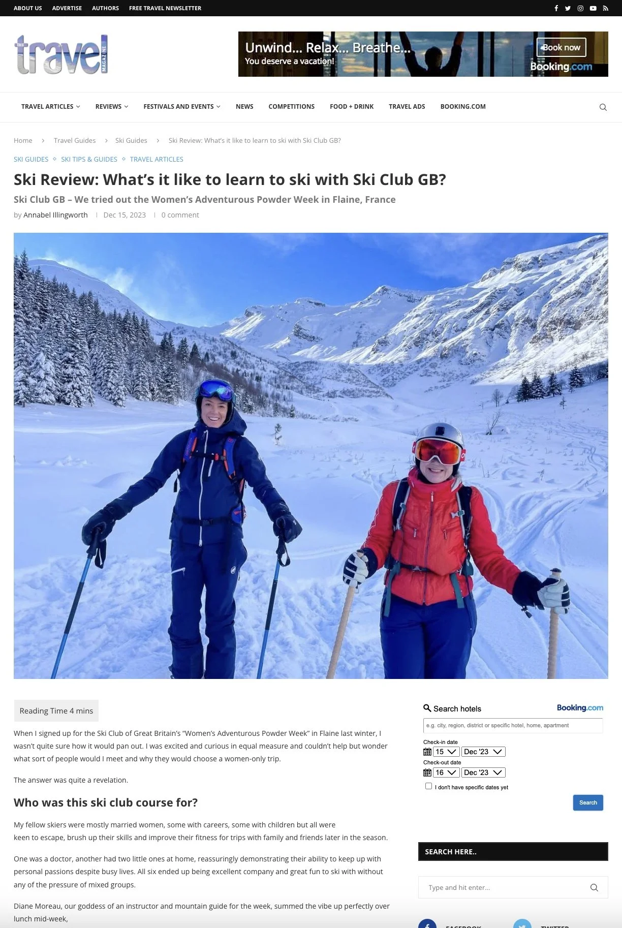 The Travel Magazine - Ski Club GB Women's Adventurous Powder Week