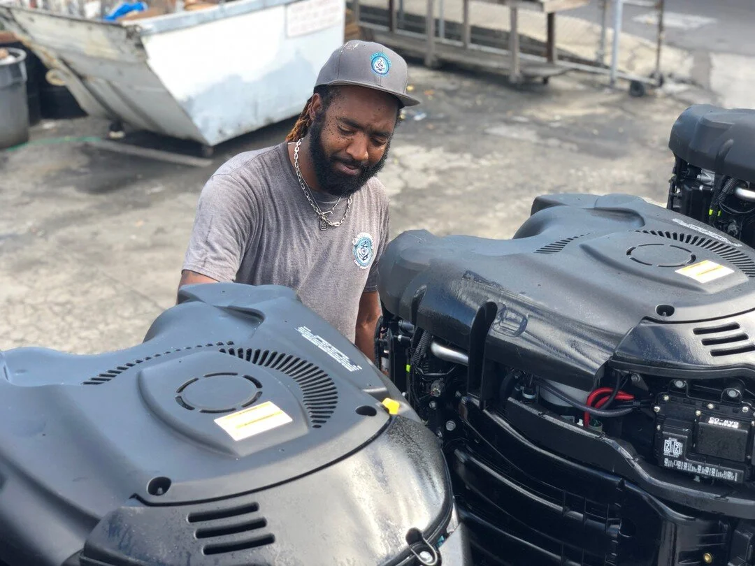 One of the almighty unsung heroes protecting your outboard motors is *drum rolls* Corrosion Block!

Bet you didn't see that coming. 

After your outboards are serviced, we give them a good cleaning removing excess dirt, oil, salt build up and rust. W