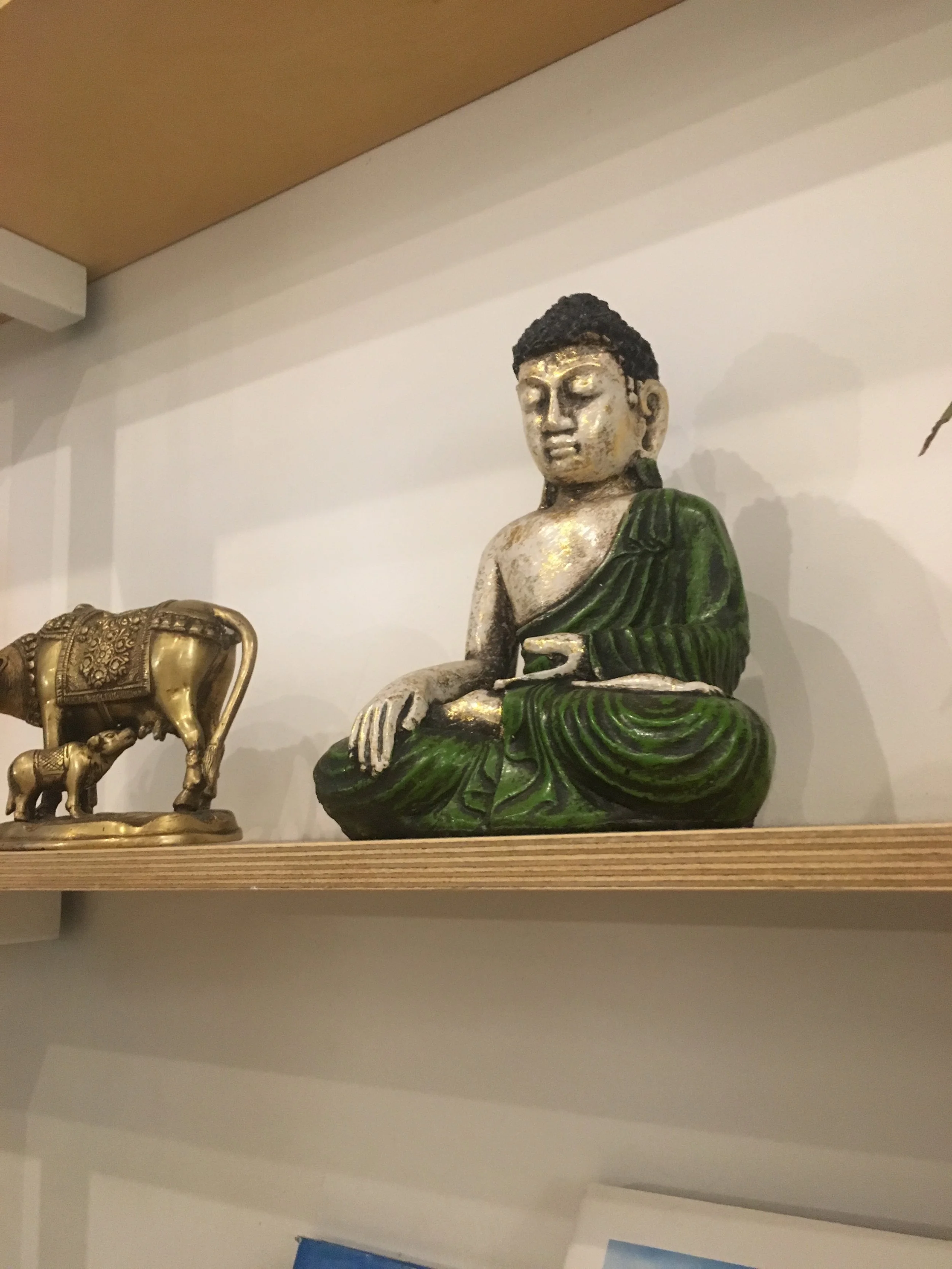 Buddha Statuette at Mama Tierra Vegan Restaurant Athens