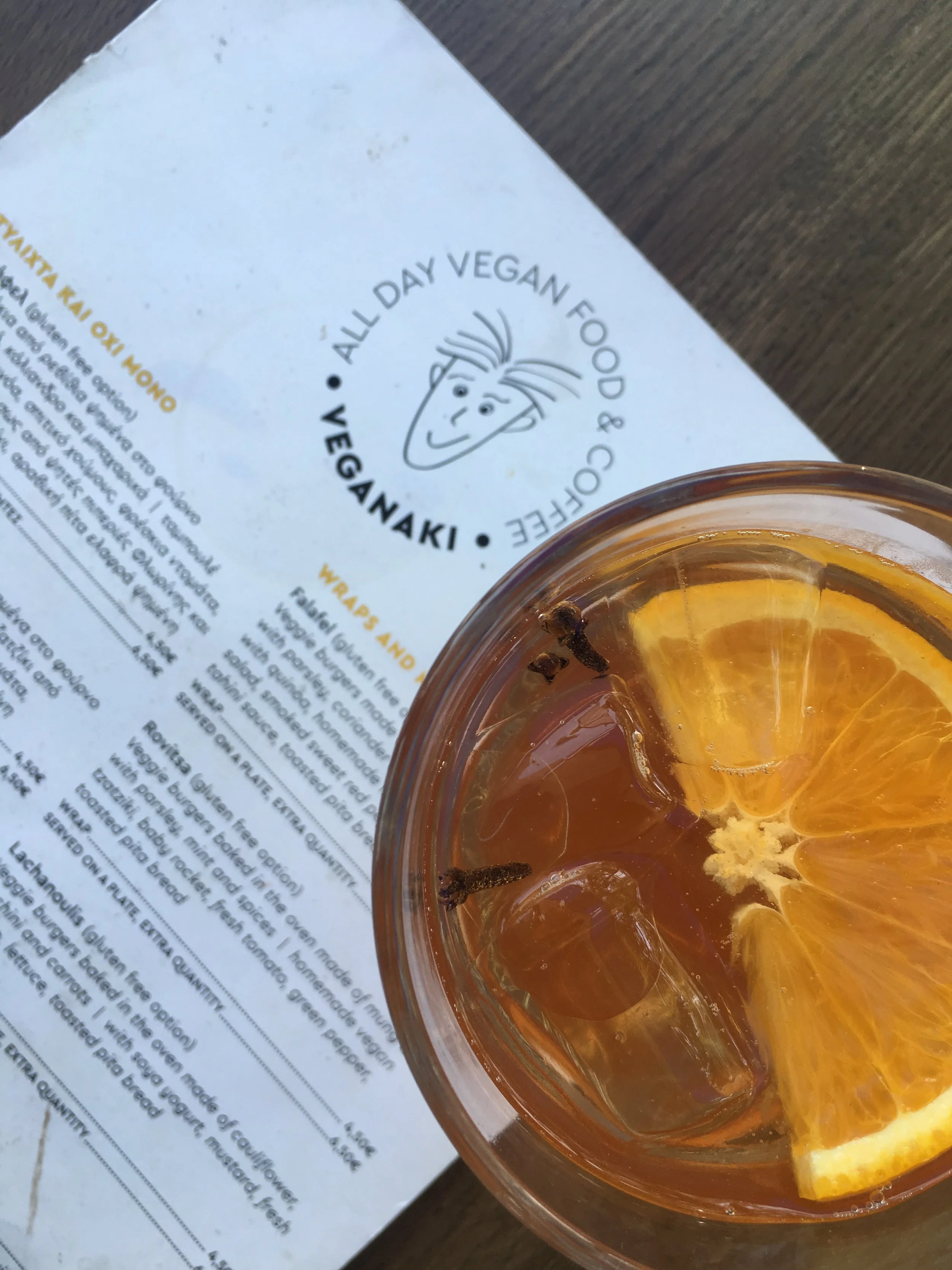 Cinnamonade Lemonade at Veganaki Vegan Restaurant Athens