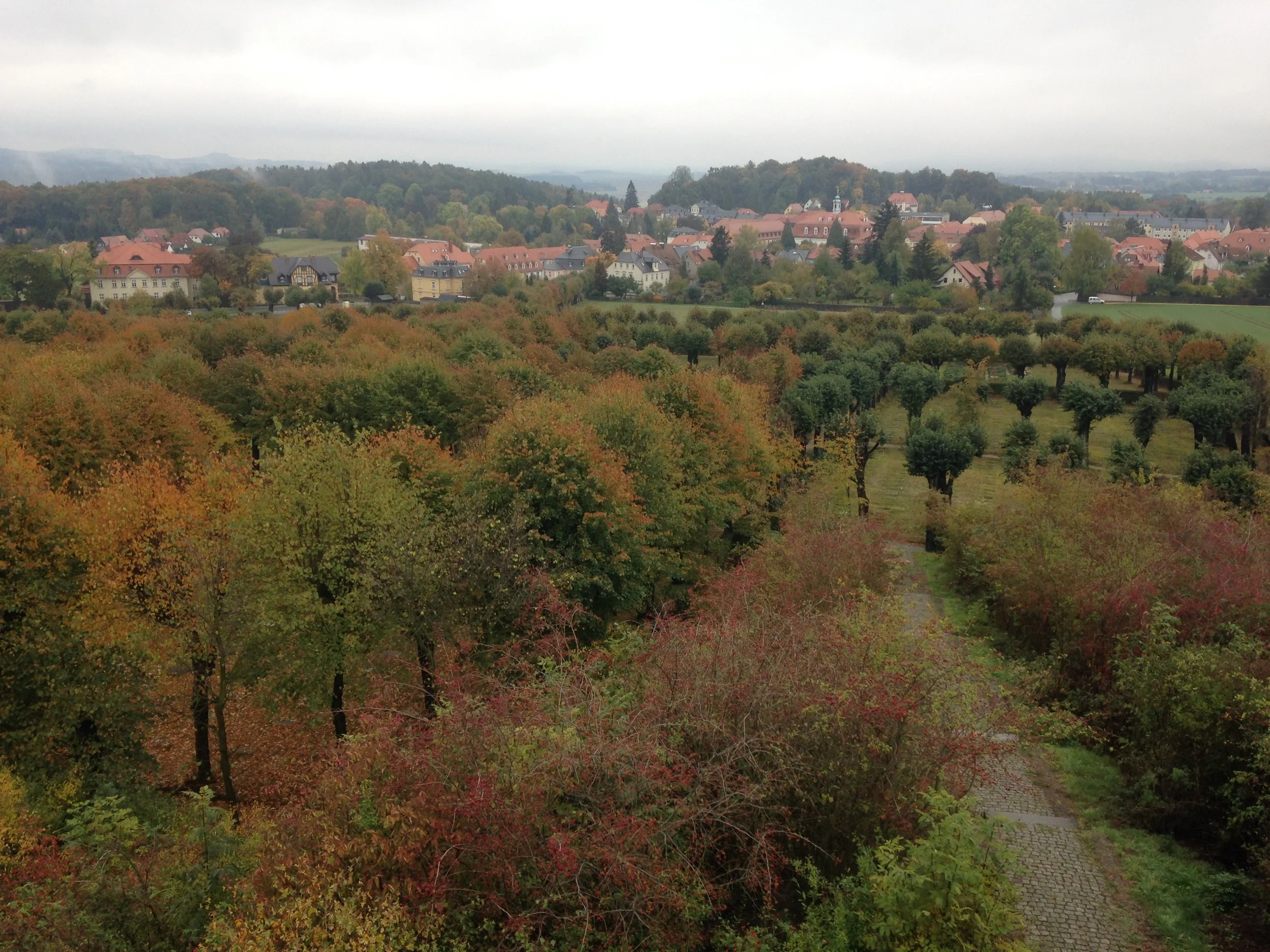 The view of Herrnhut from the prayer tower.