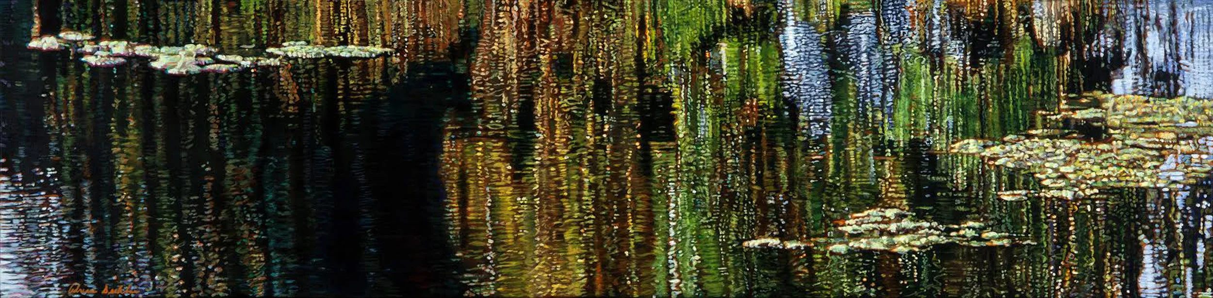 Vibration , acrylic, 15” x 60", 2013
