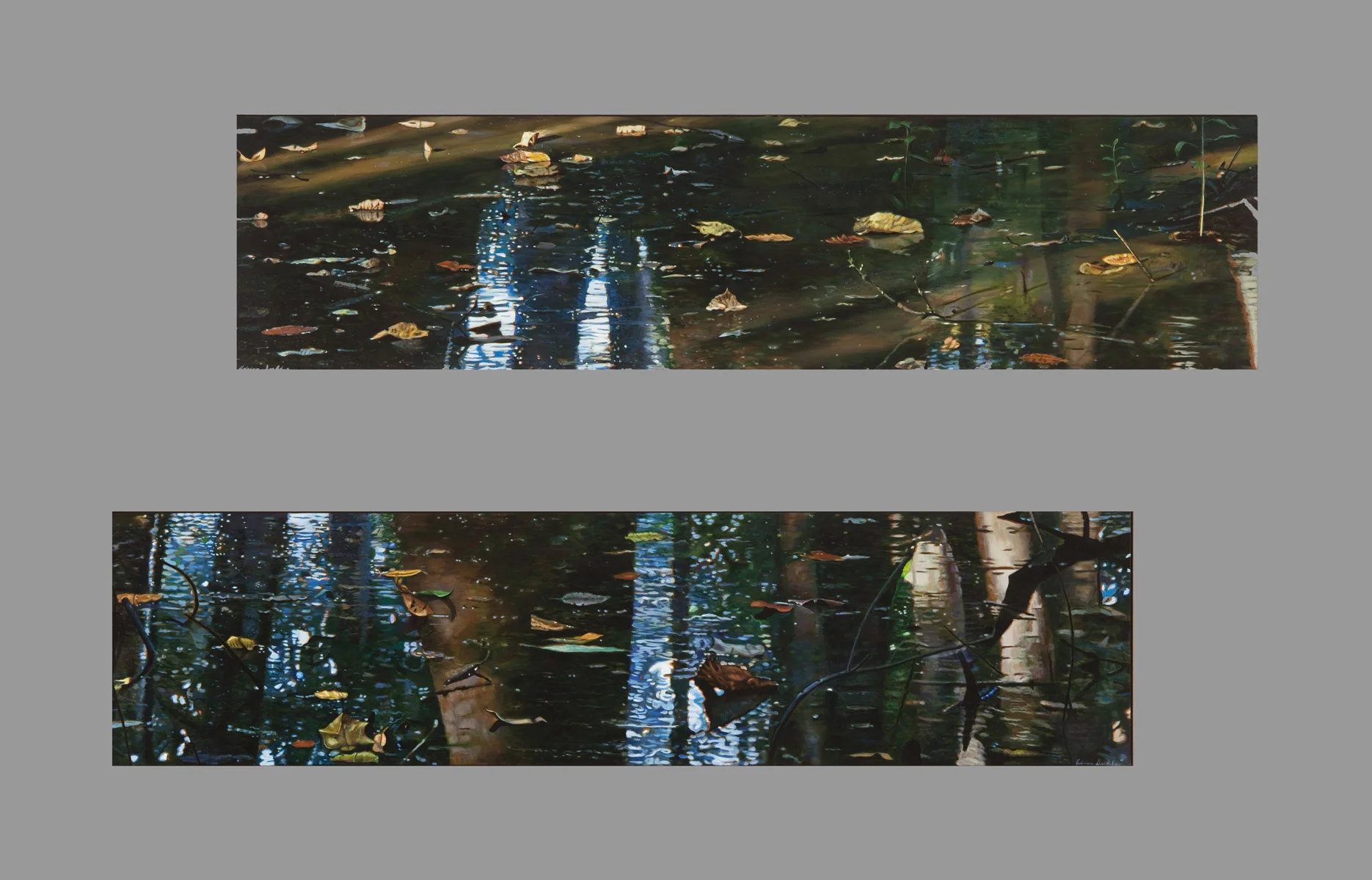 Surface Depth I and II , acrylic, 56” x 120”, 2014