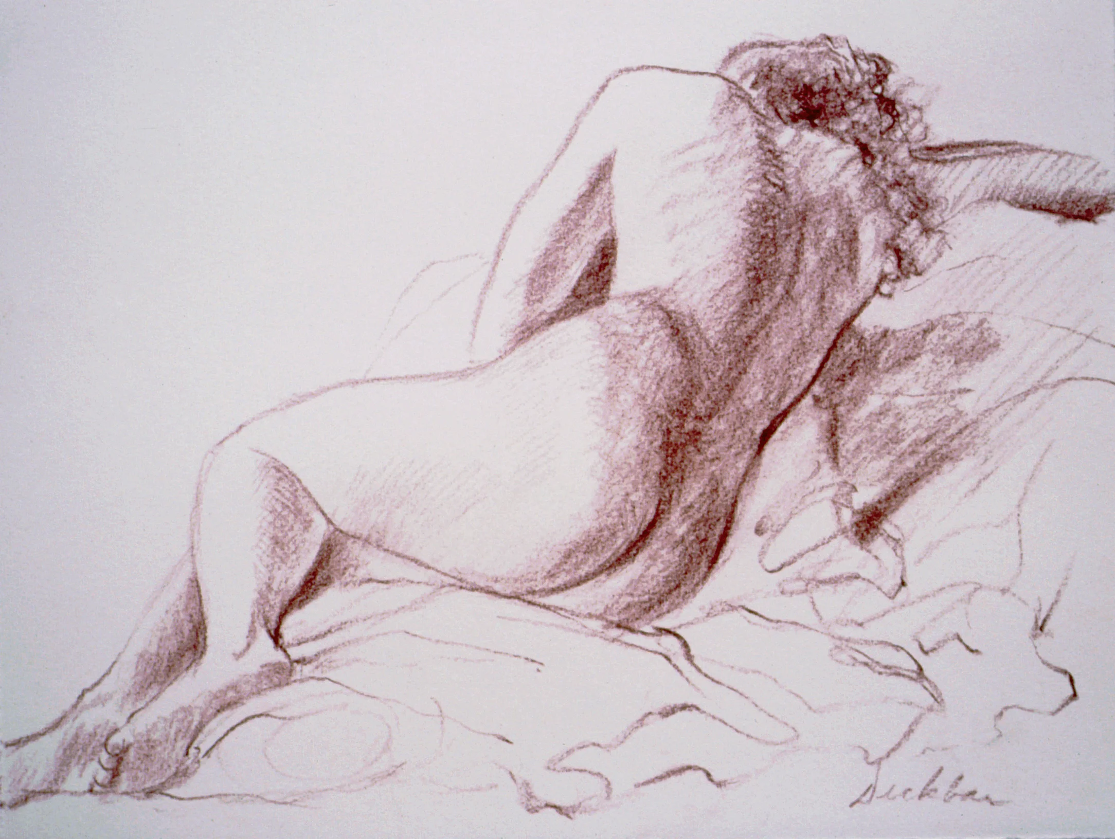 Reclining Figure , conté, 10” x 7”, 1993
