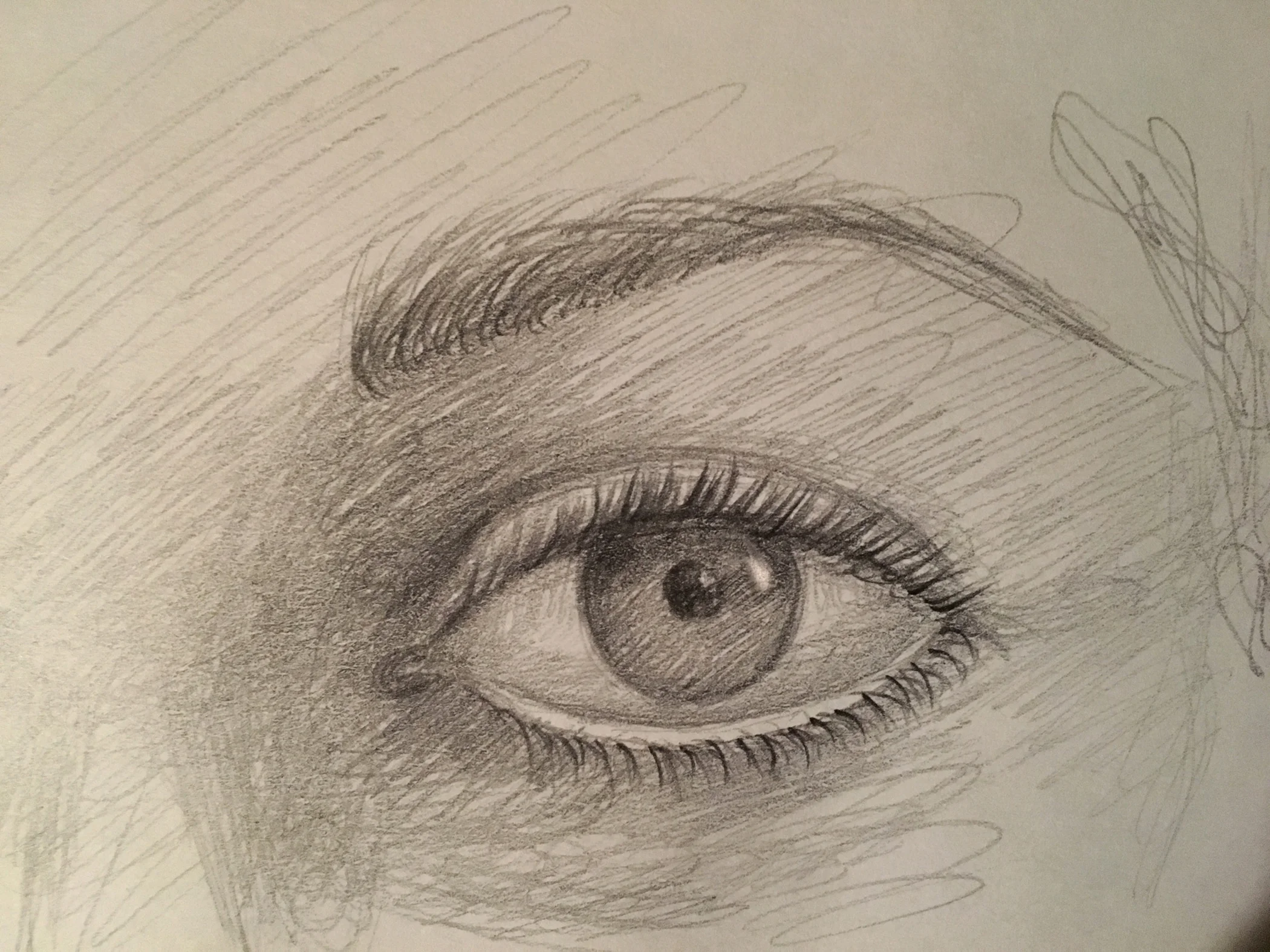 Eye sketch , graphite, 4” x 6”, 2018