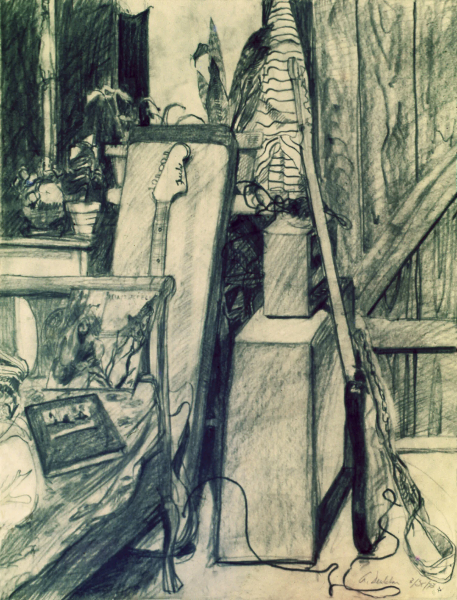 The Cabin , graphite, 24” x 18”, 1973