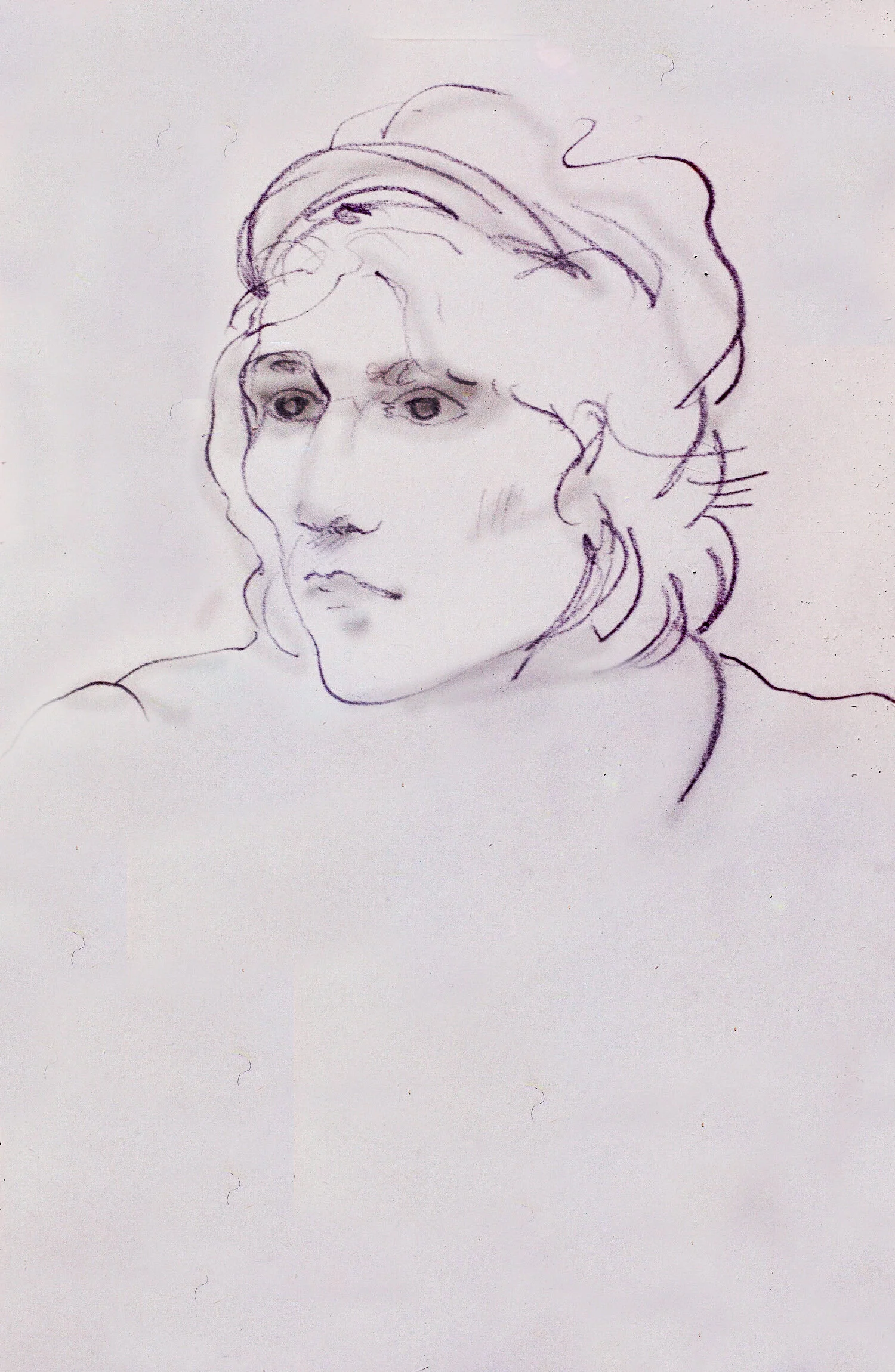 head study , conte, 4” x 7”