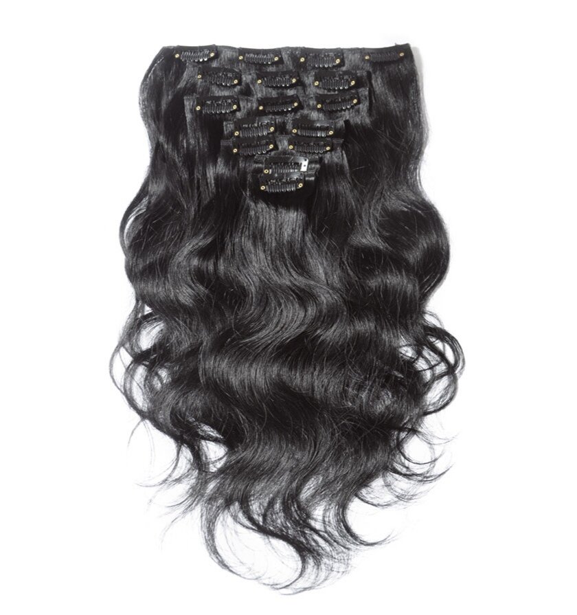 Black Wavy Clip-in Extensions