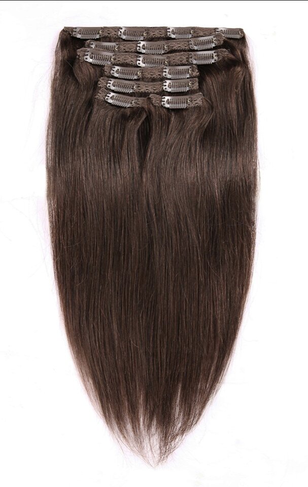 Brown Straight Clip-in Extensions
