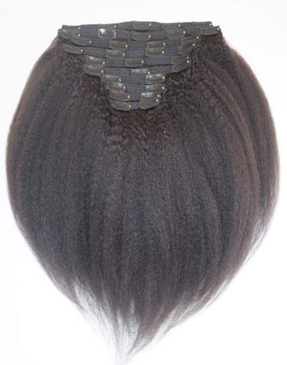 Black Kinky Straight Clip-in Extensions