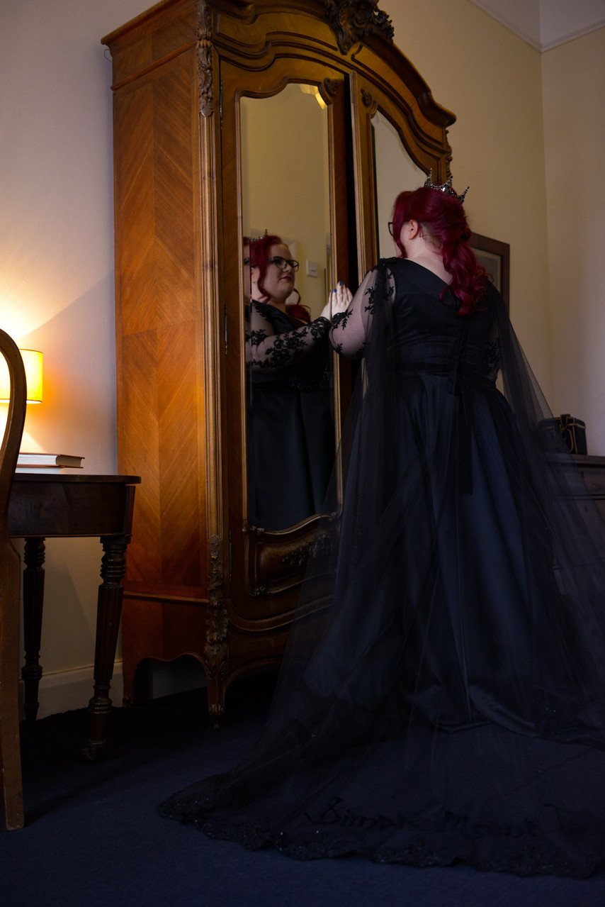 Legend Bridal Bespoke Black Wedding Dress for Disney Villain Wedding