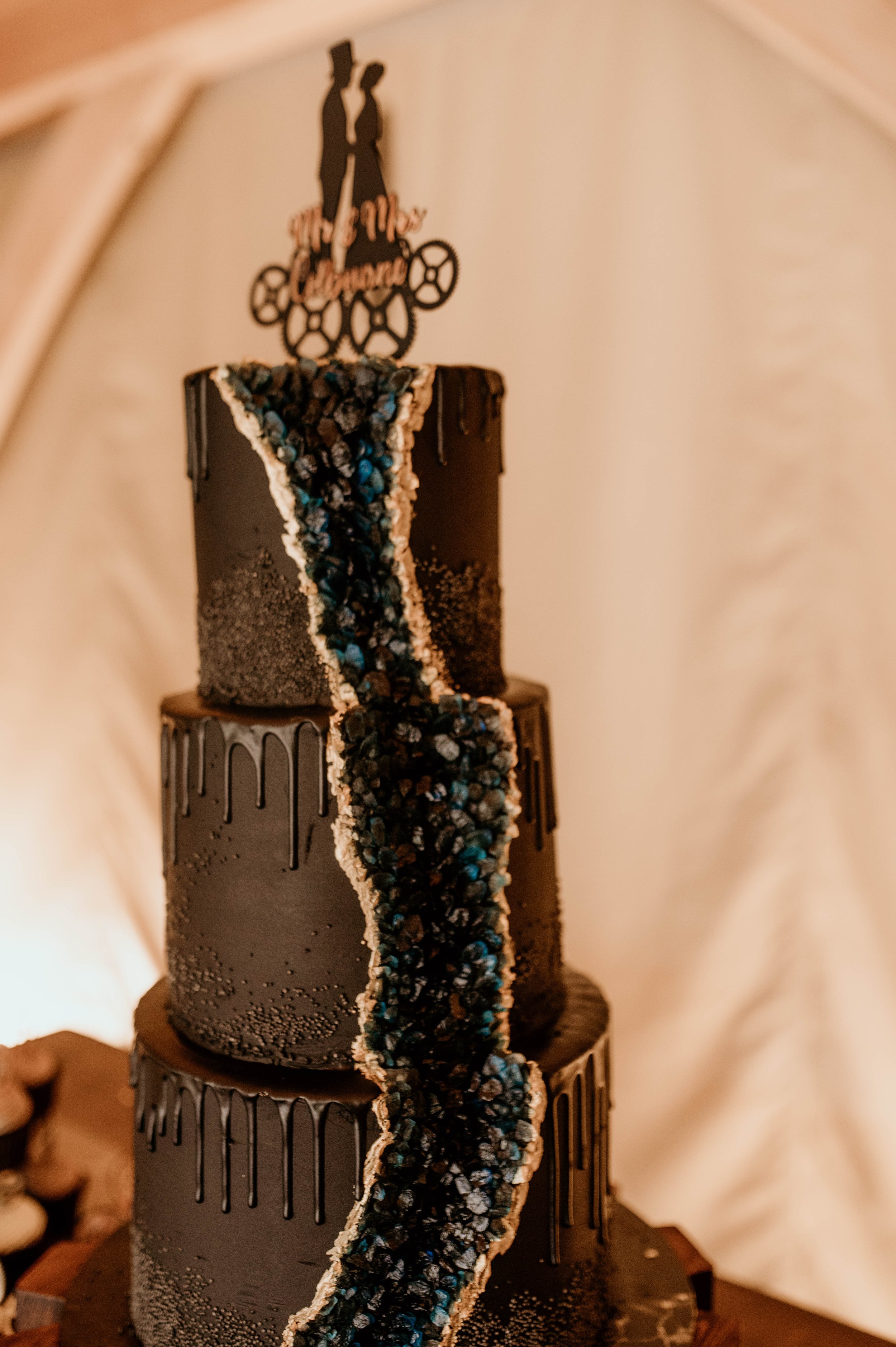 Legend Bridal Gothic Steampunk Wedding Reception Wedding Cake.jpg