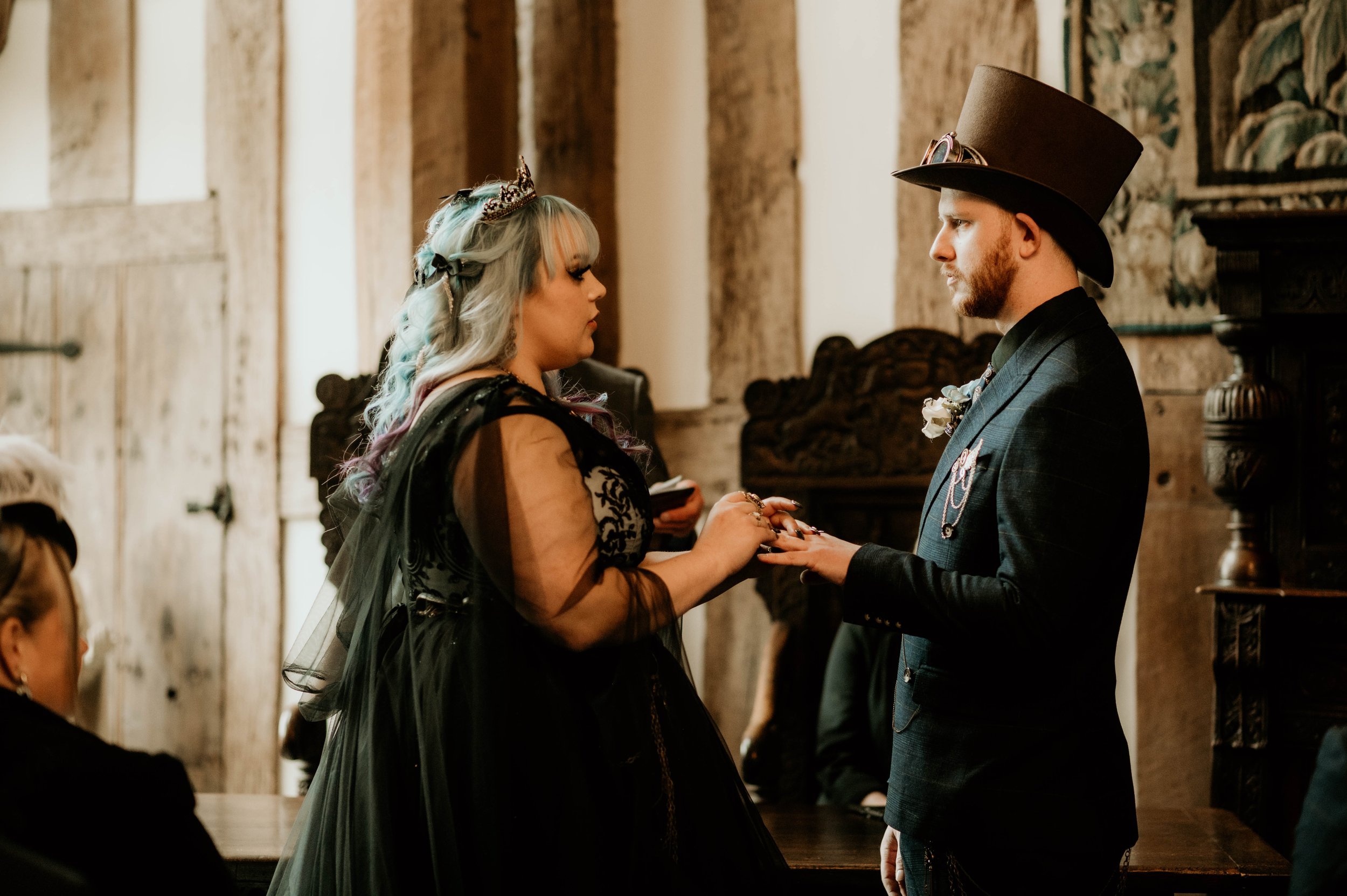 Legend Bridal Gothic Steampunk Wedding Ceremony Exchange rings.jpg