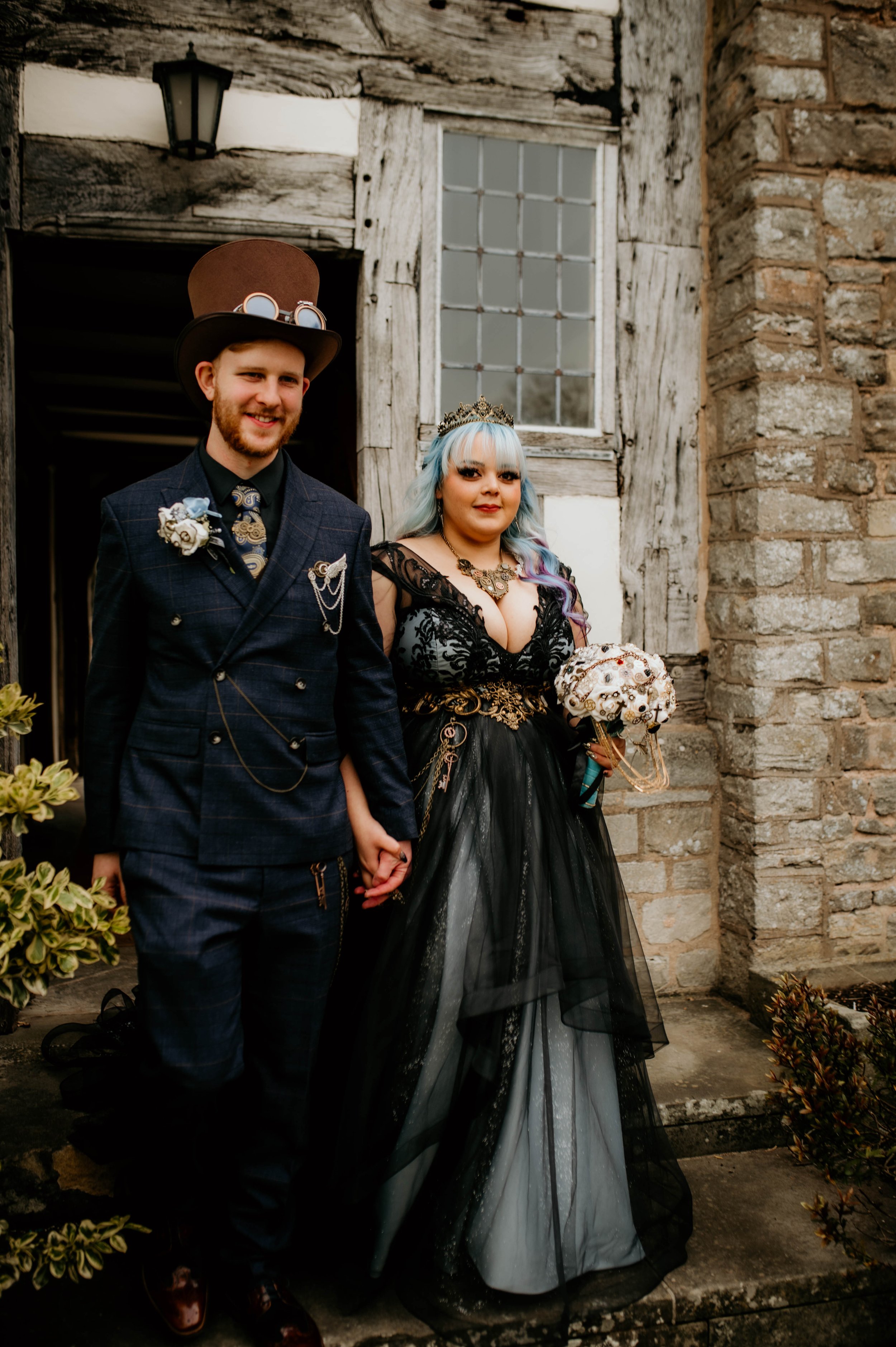 Legend Bridal Gothic Steampunk Wedding Portraits just married 2.jpg