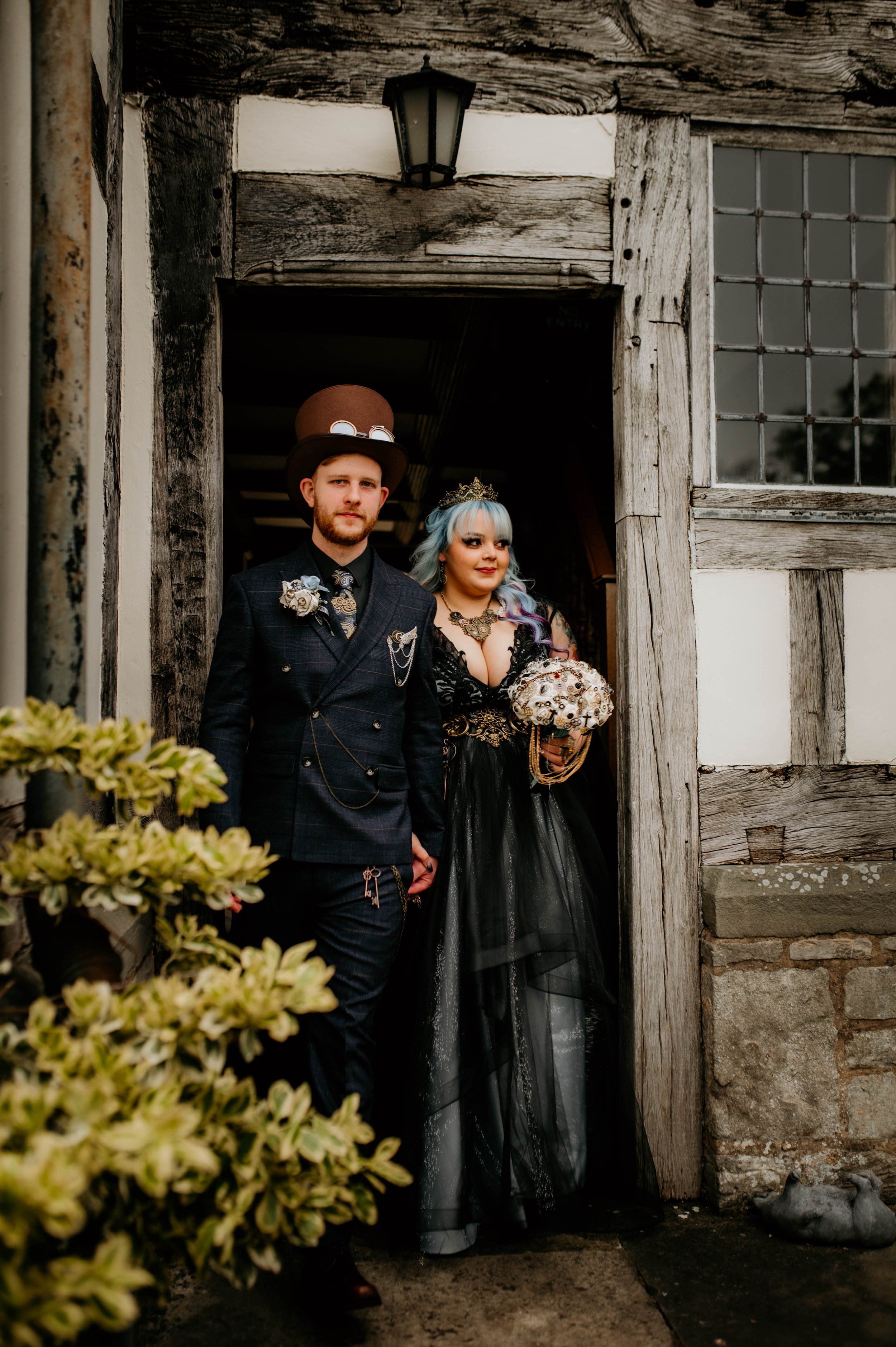 Legend Bridal Gothic Steampunk Wedding Portraits just married 3.jpg