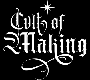Text reading "Cult of Making" in white Gothic-style font on a black background with a star symbol above.