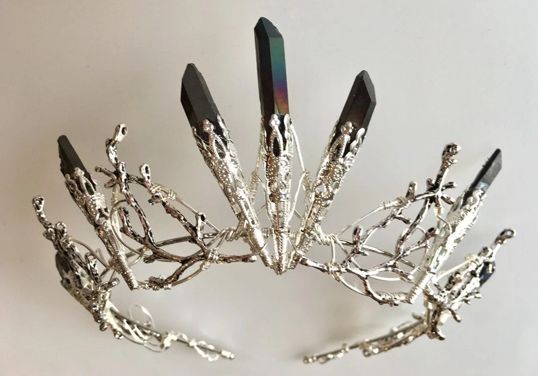 Dusk Venus Raw Crystal Bridal Crown