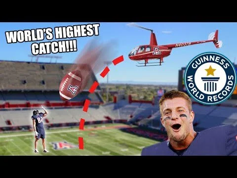 Gronk Breaks Dude Perfect's Record For The Highest Football Catch!!!