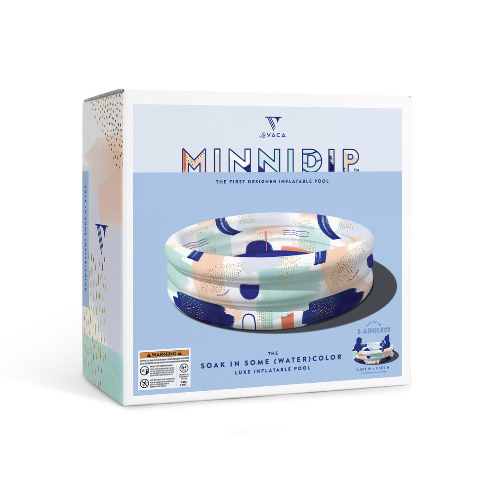 the SOAK IN SOME WATER(COLOR) luxe inflatable pool — MINNIDIP LUXE  INFLATABLE POOLS BY LA VACA