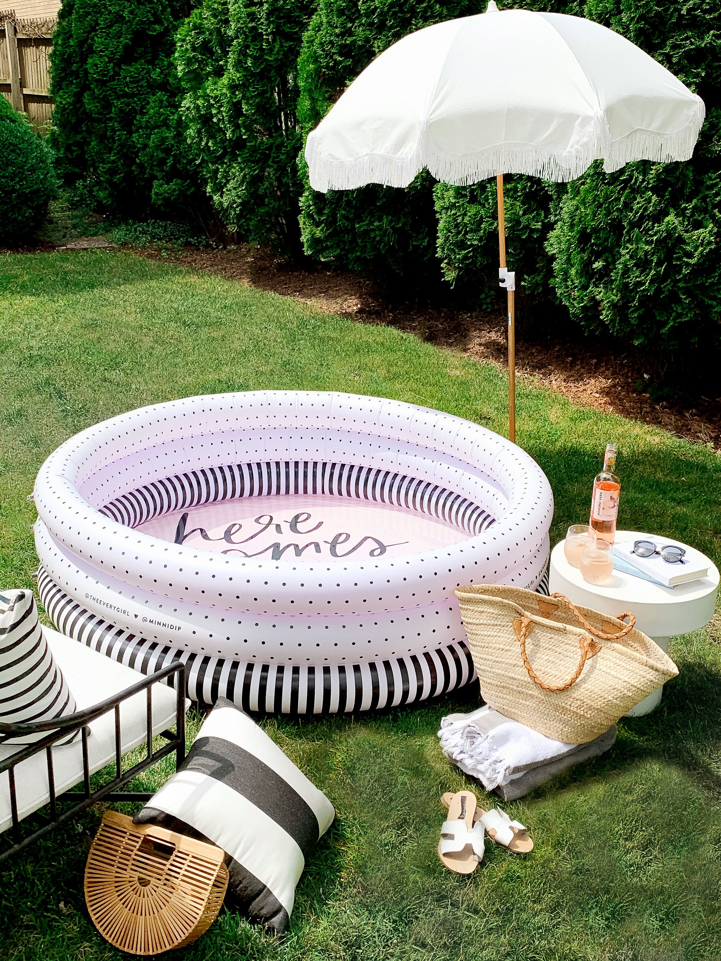 the MINNIDIP x EVERYGIRL Luxe Inflatable pool — MINNIDIP LUXE INFLATABLE  POOLS BY LA VACA