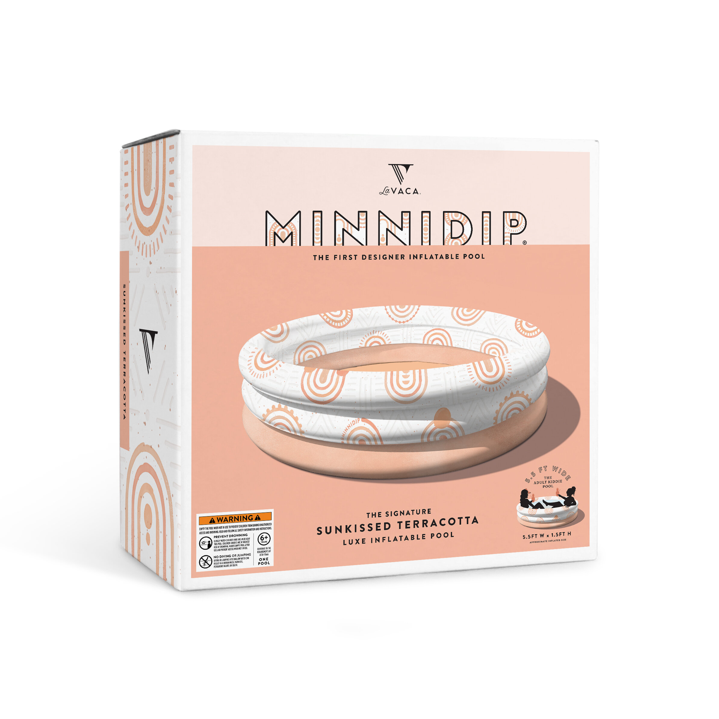 the SUNKISSED TERRACOTTA luxe inflatable pool — MINNIDIP LUXE 