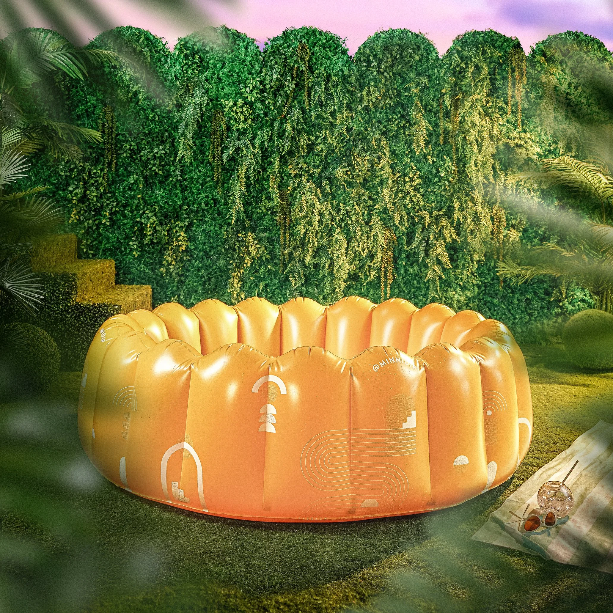 the WATERCOLOR SWIRL luxe inflatable pool — MINNIDIP LUXE INFLATABLE