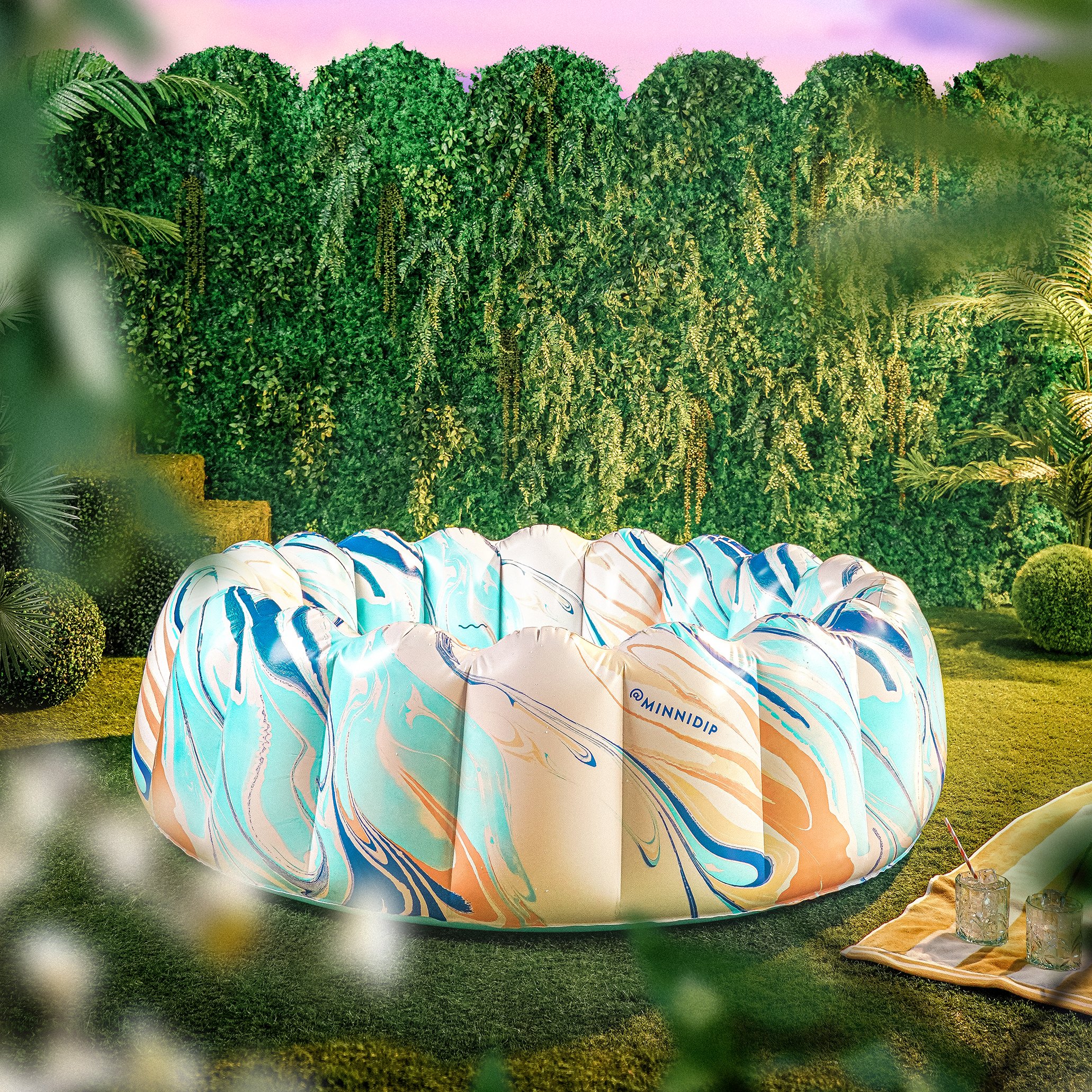 the OMBRÉ ALL DAY luxe inflatable pool — MINNIDIP LUXE INFLATABLE 
