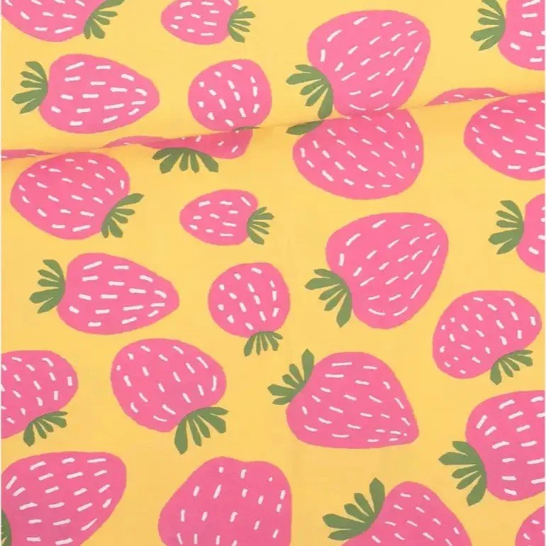 Lucille Avenue Yellow Strawberries Hair Towel for Curly Hair.jpg
