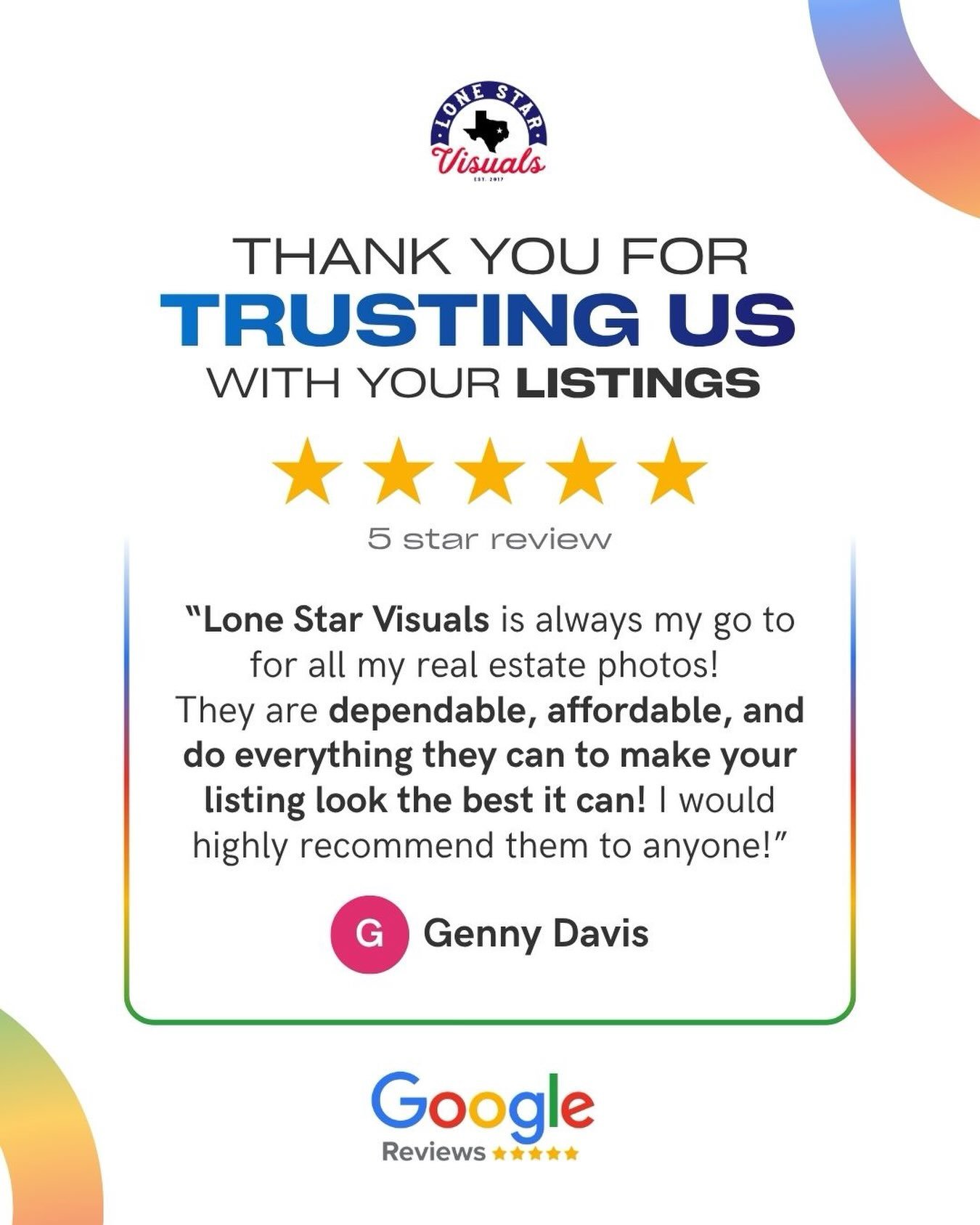 Every 5-Star listing starts with a 5-Star shoot⭐️

We prioritize giving the best to our clients, and truly appreciate all the kind comments and reviews you&rsquo;ve blessed us with, @gennydavisrealtor thank you so much for this amazing review and we 