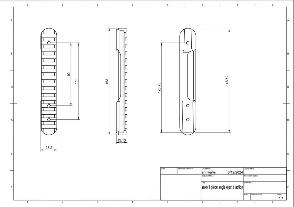 Sako 85 One Piece Picatinny Rail 0MOA — Danger Noodle Engineering